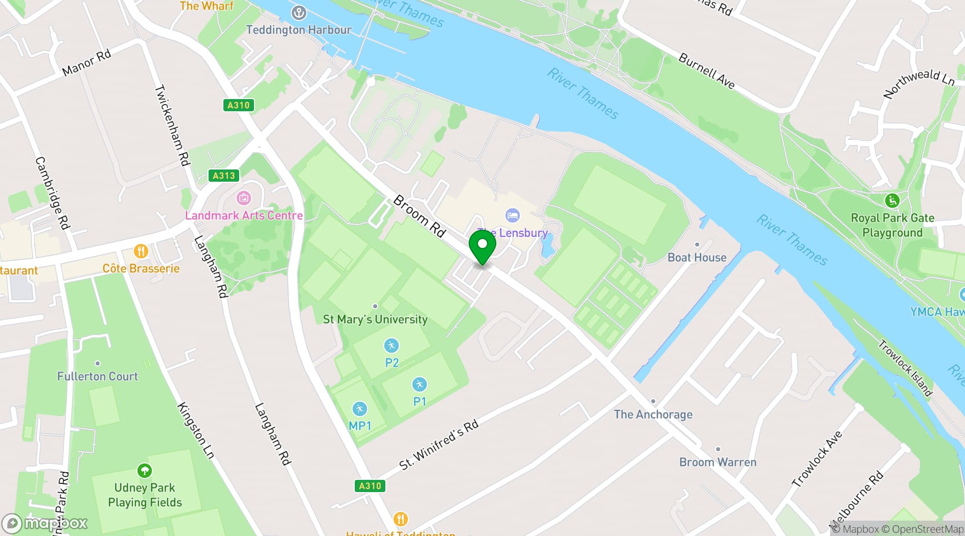 Map showing The Lensbury