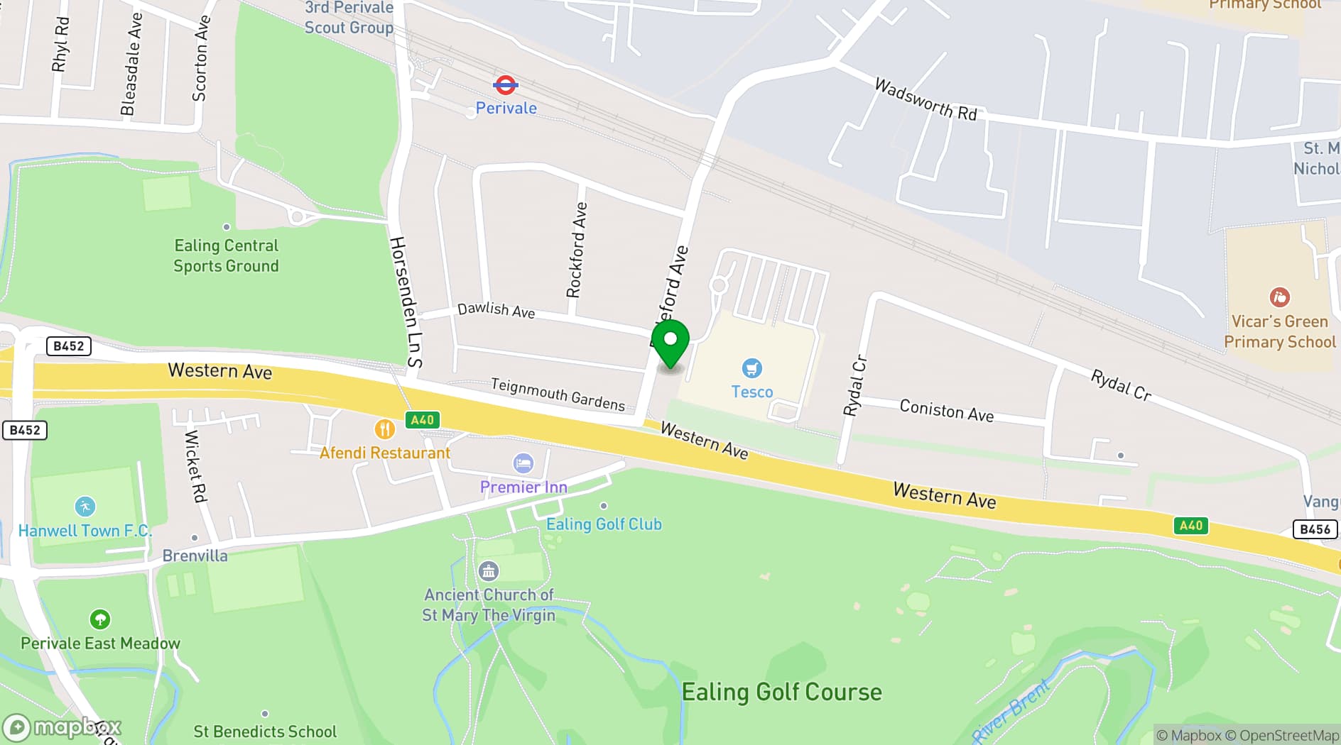 Map showing Royal Nawaab London