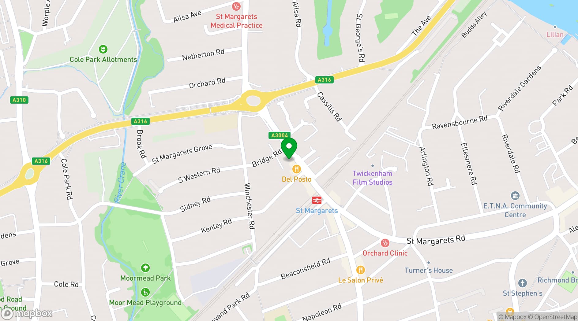 Map showing Cafe M.A.D