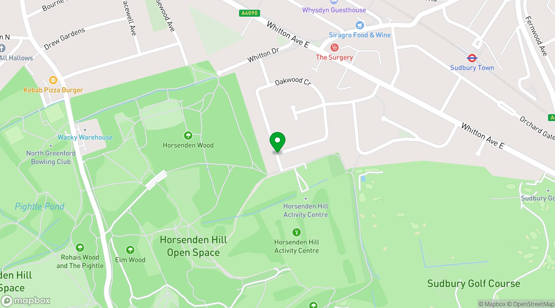 Map showing Horsenden Hill Activity Centre
