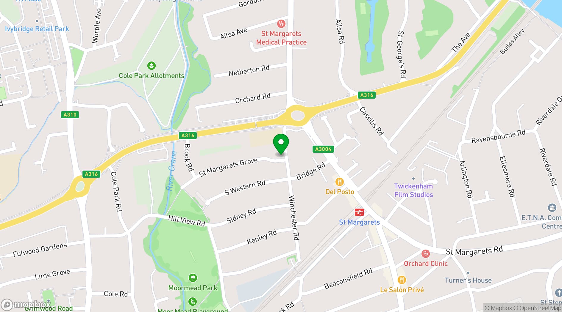 Map showing The Turks Head