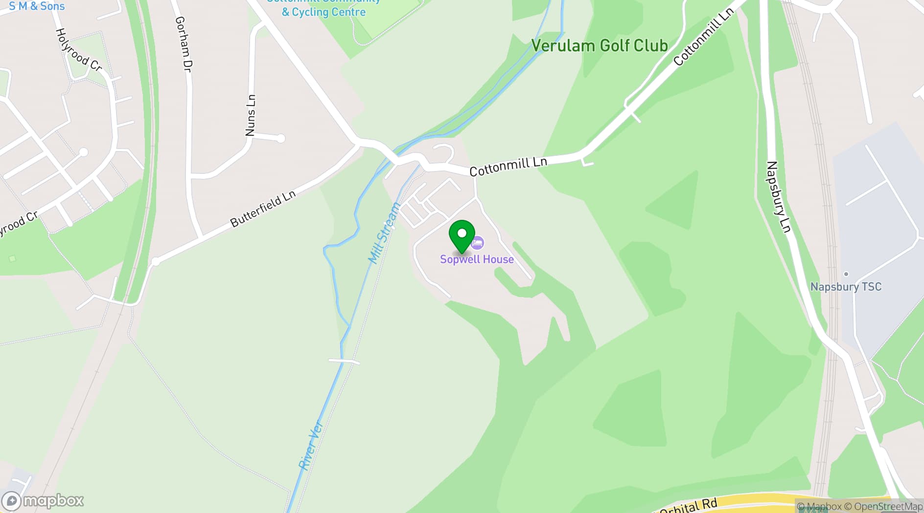 Map showing Sopwell House