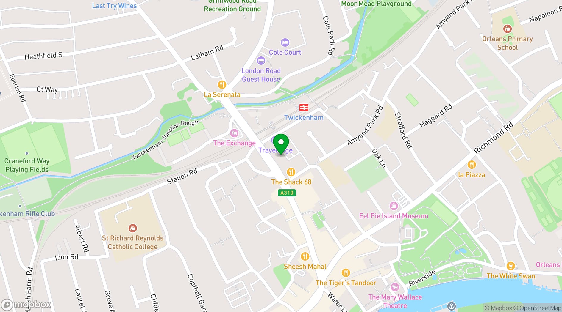Map showing Hawk Training Studios