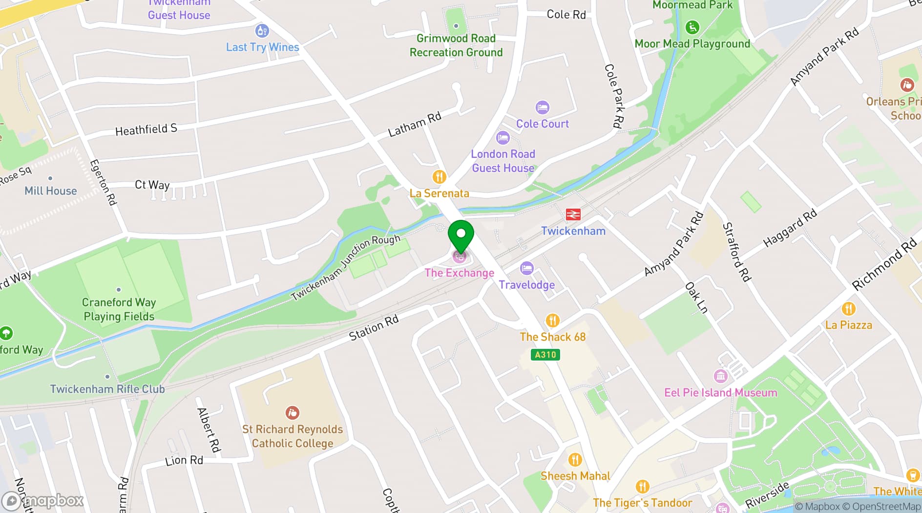 Map showing The Exchange Twickenham