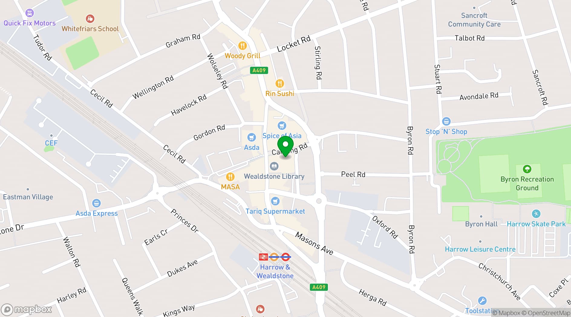 Map showing Premier Banqueting London