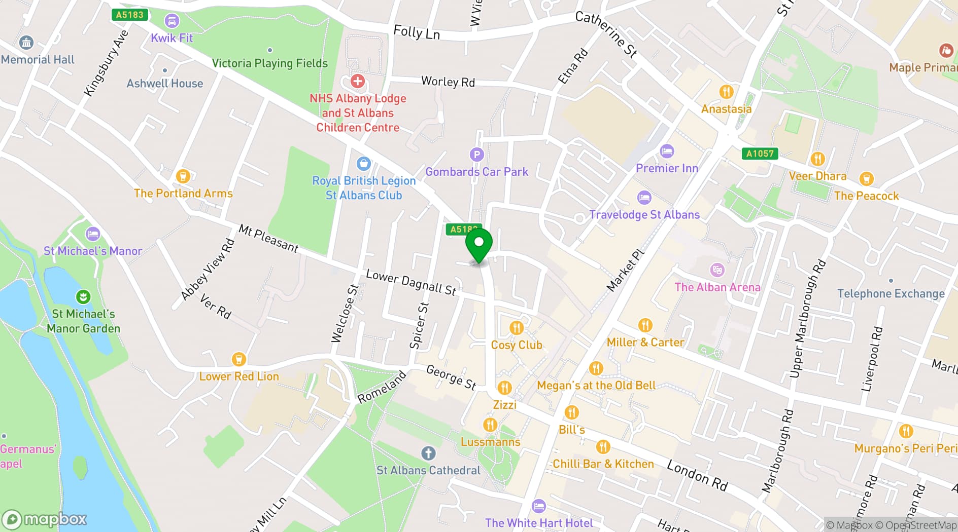 Map showing Foster Studios