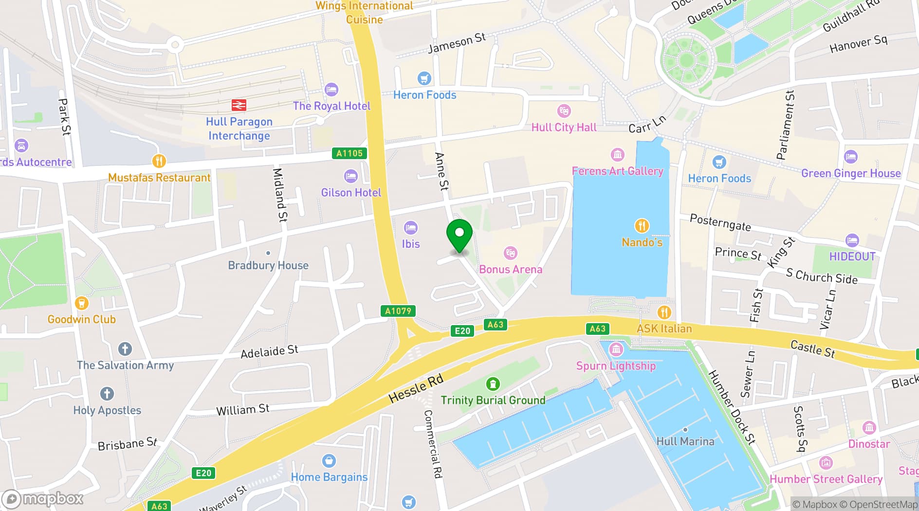 Map showing Connexin Live, Hull