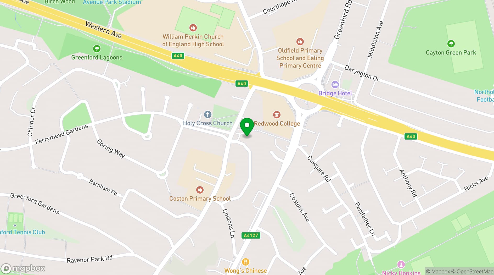 Map showing Greenford Community Centre