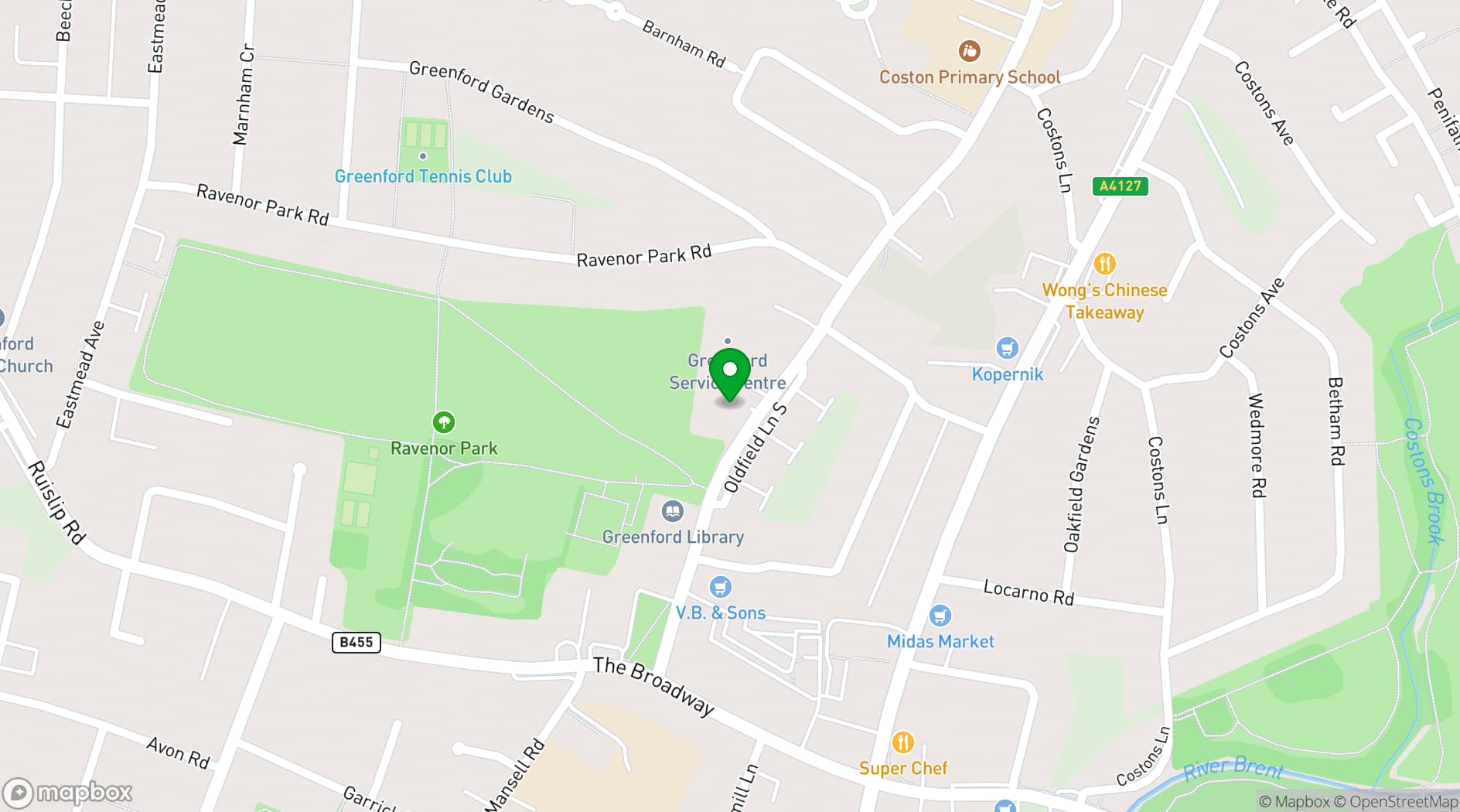 Map showing Ravenor Farm Studios