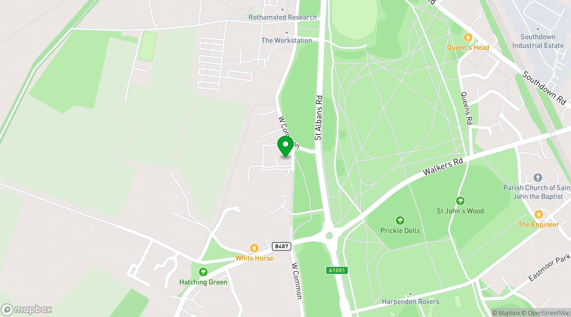 Map showing Podcast Studio Harpenden