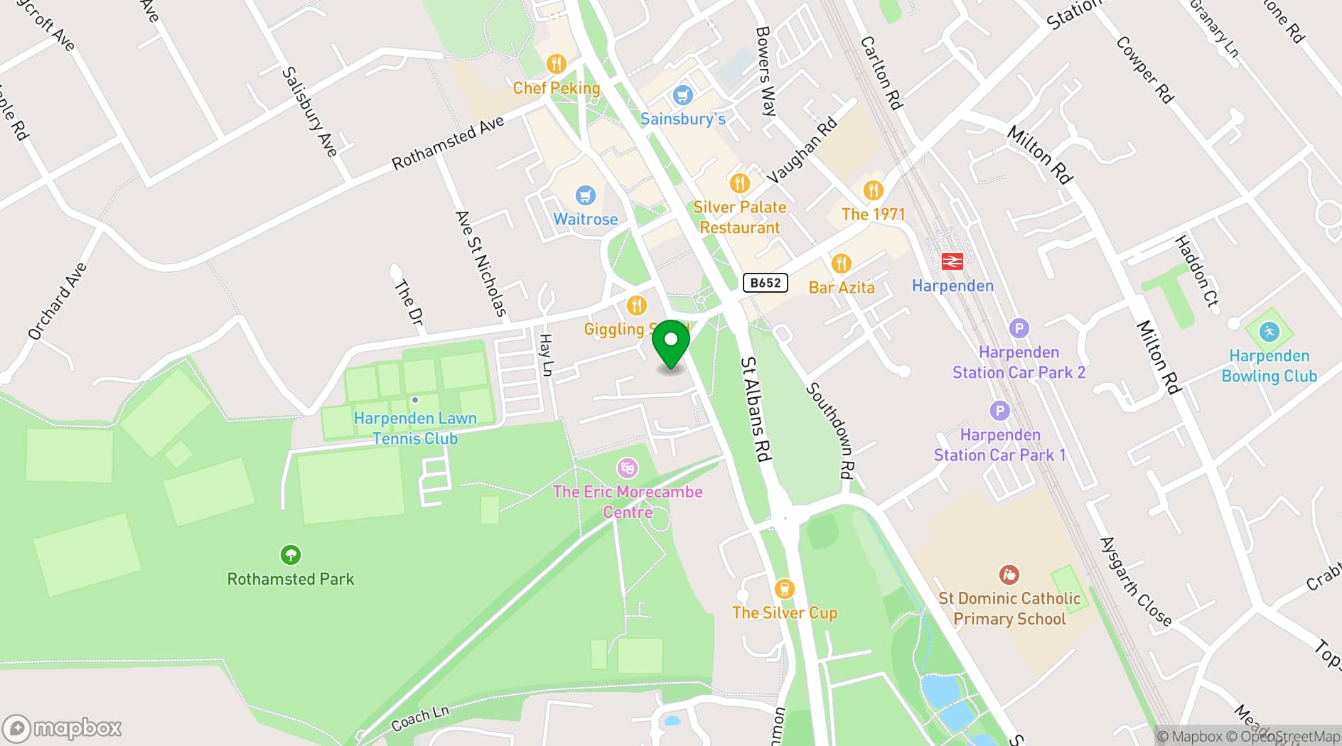 Map showing Bennets Club