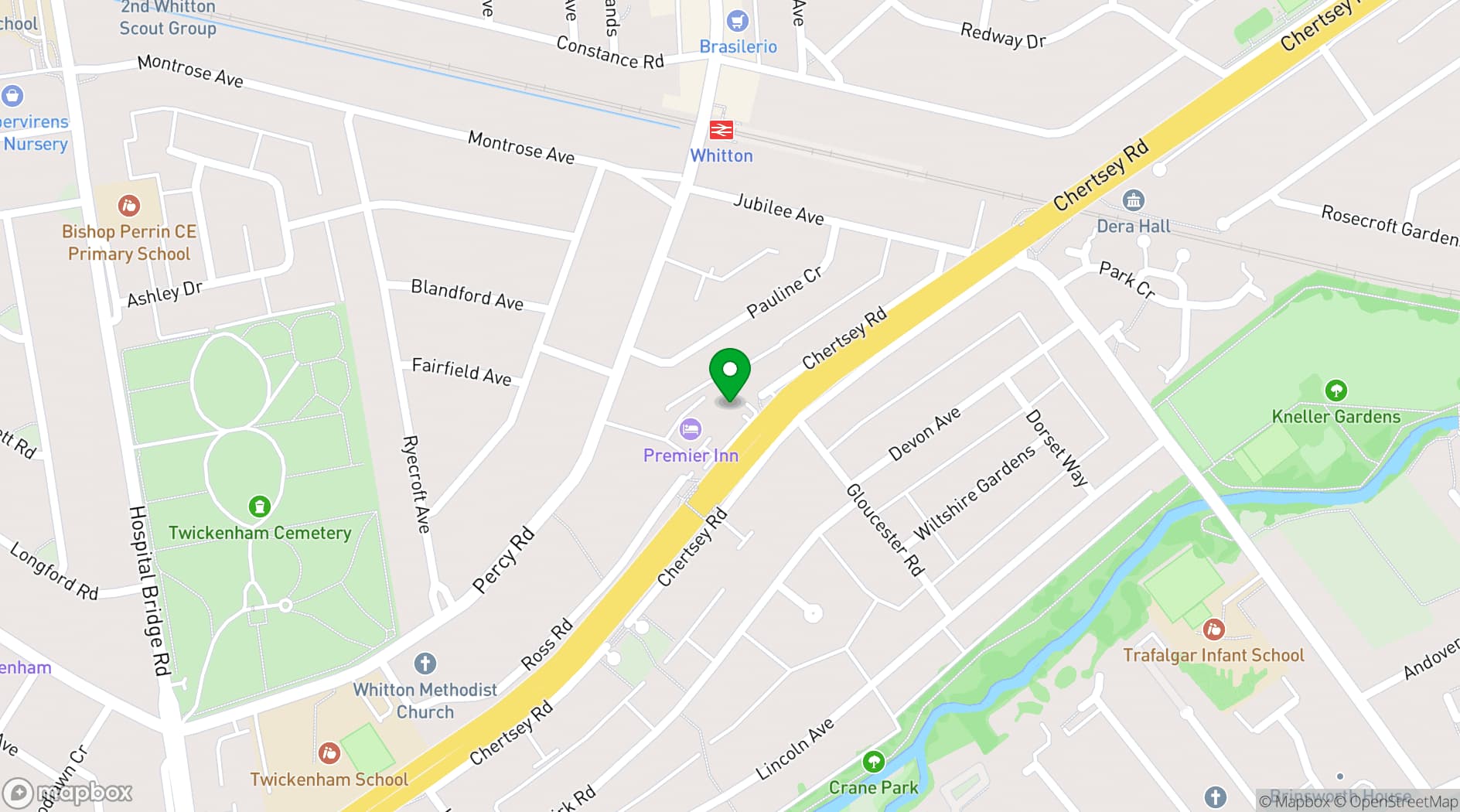 Map showing Winning Post - Pub & Grill