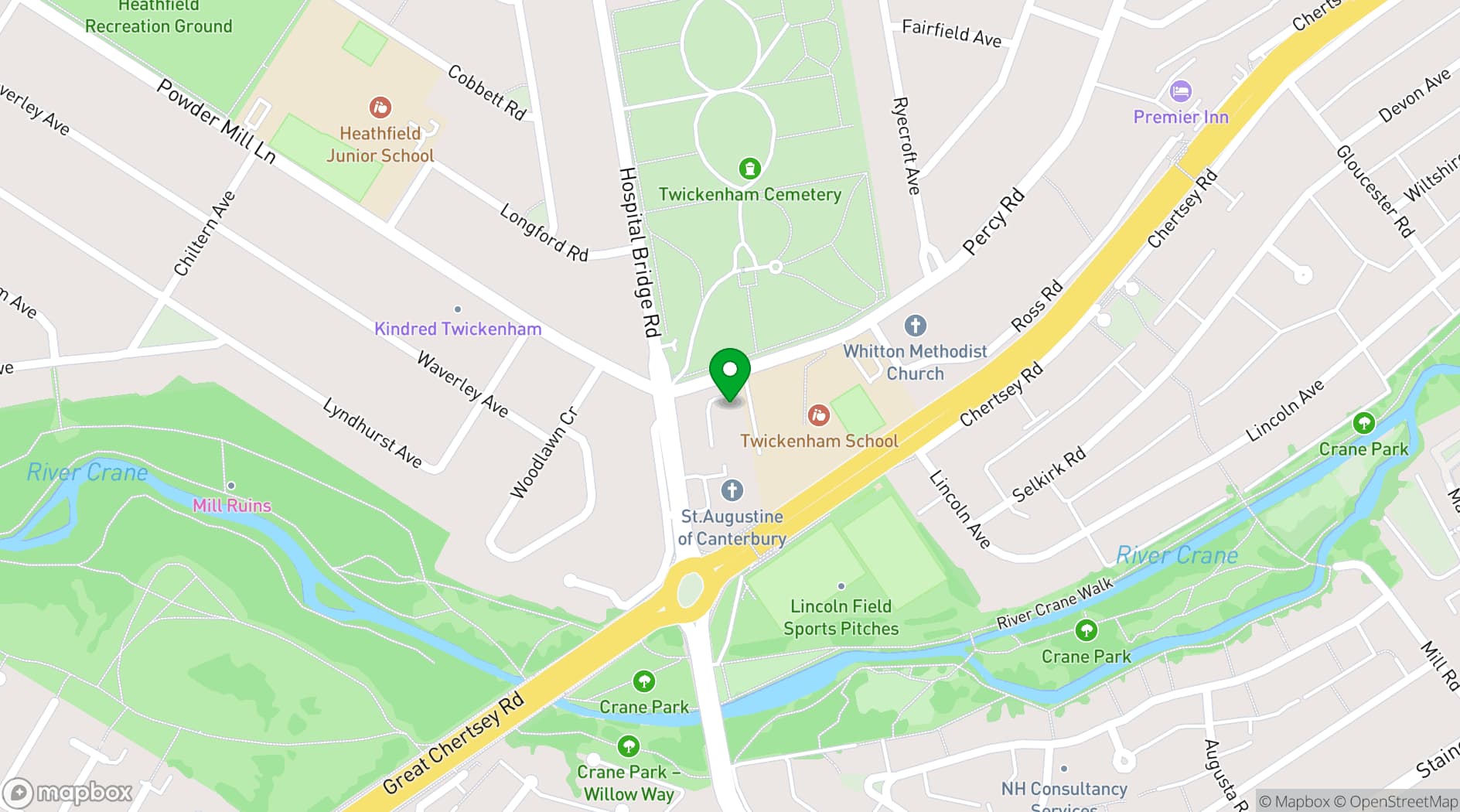 Map showing Whitton Community Centre