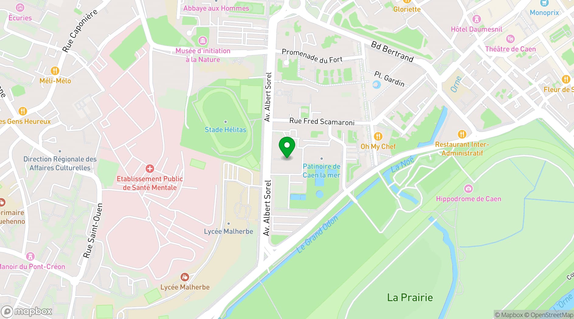 Map showing Centre de Congrès de Caen