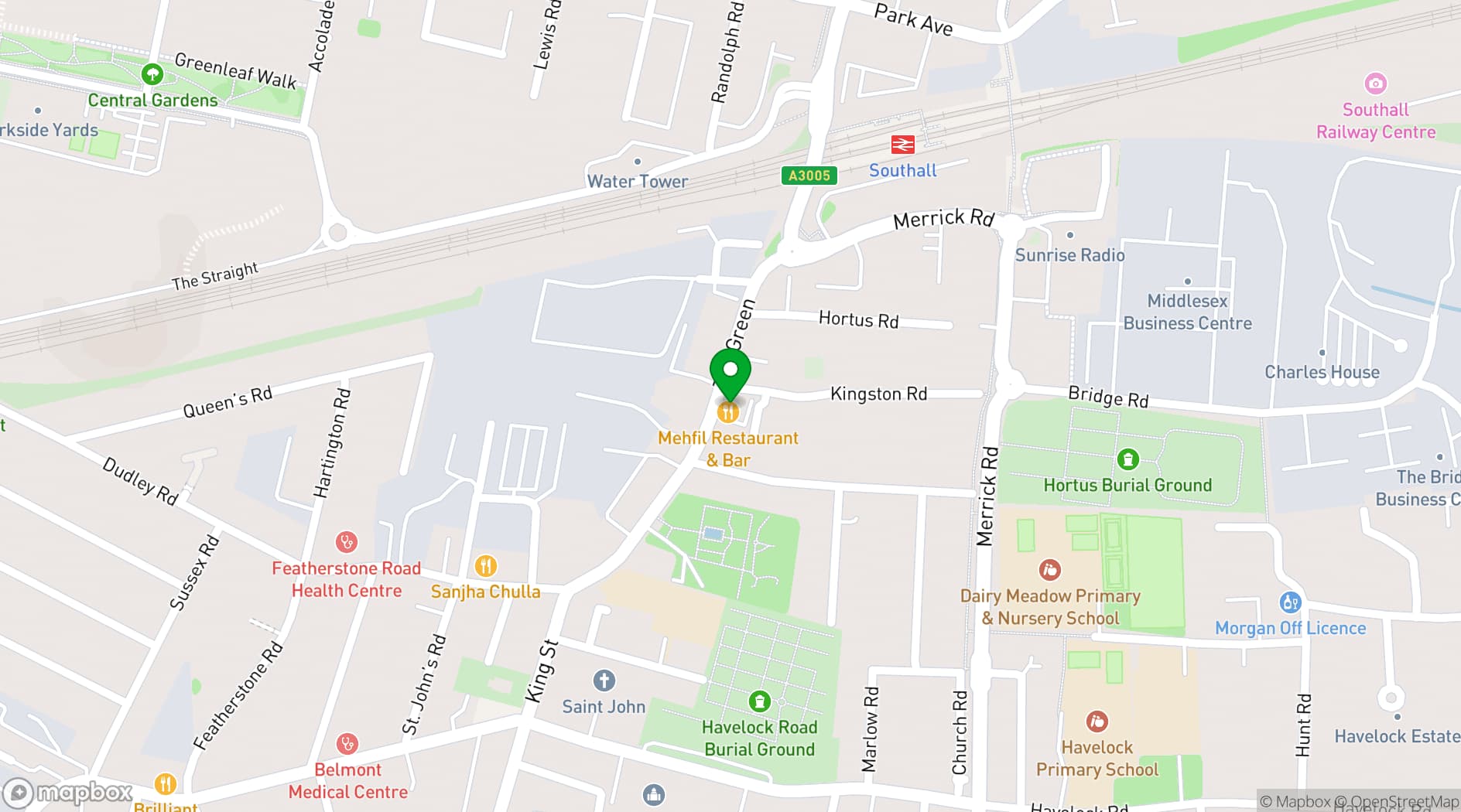 Map showing Mehfil Hotel & Banquet
