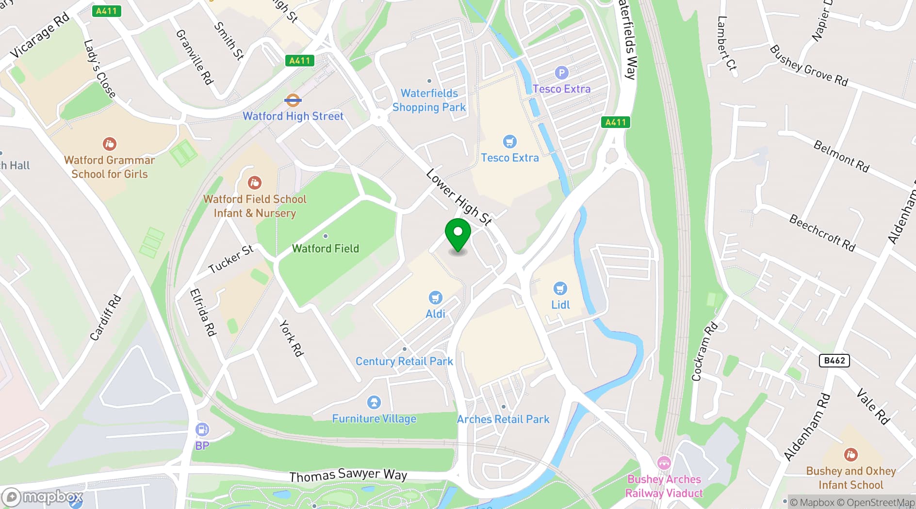 Map showing Pump House Theatre & Arts Centre