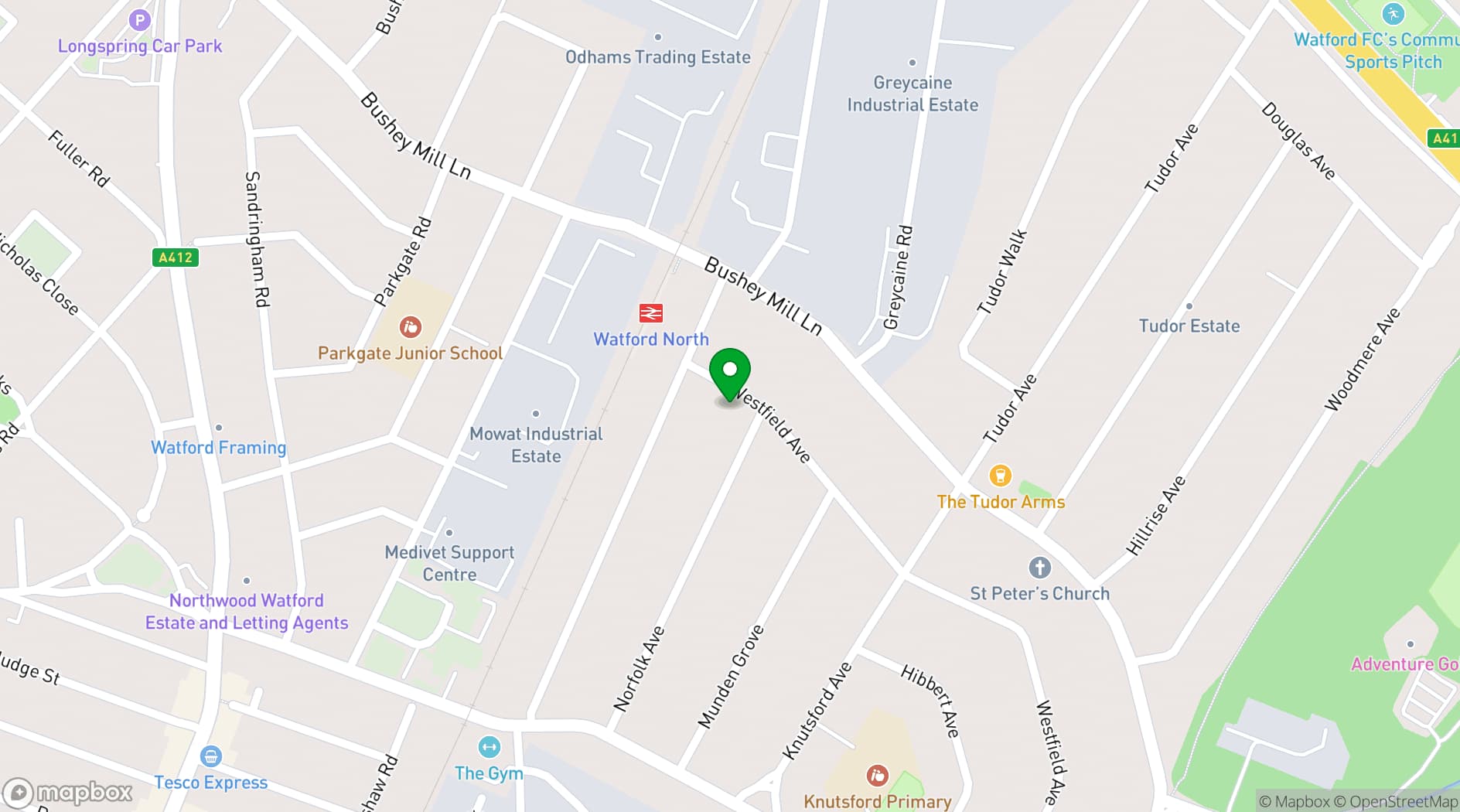 Map showing The Nook Cafe by Bollywood Bites