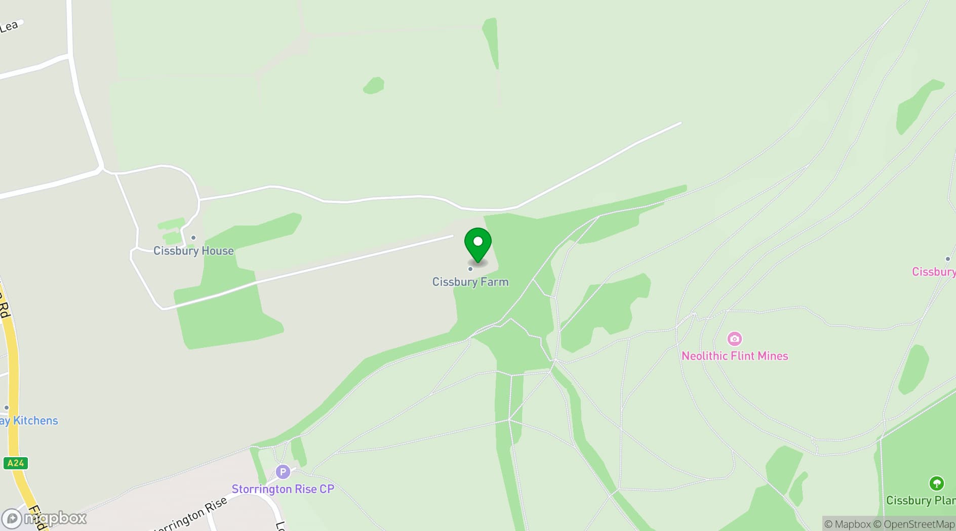 Map showing Cissbury Barns