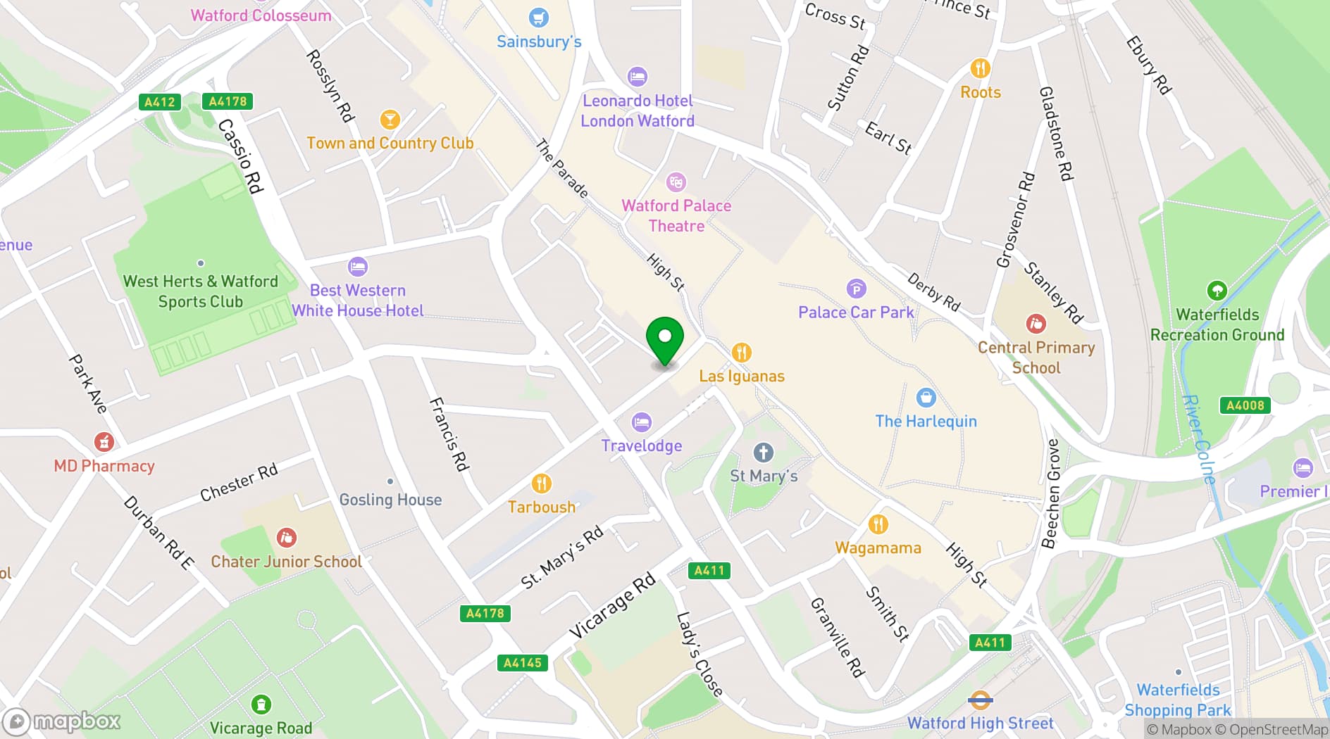 Map showing Cafe @ Market Street