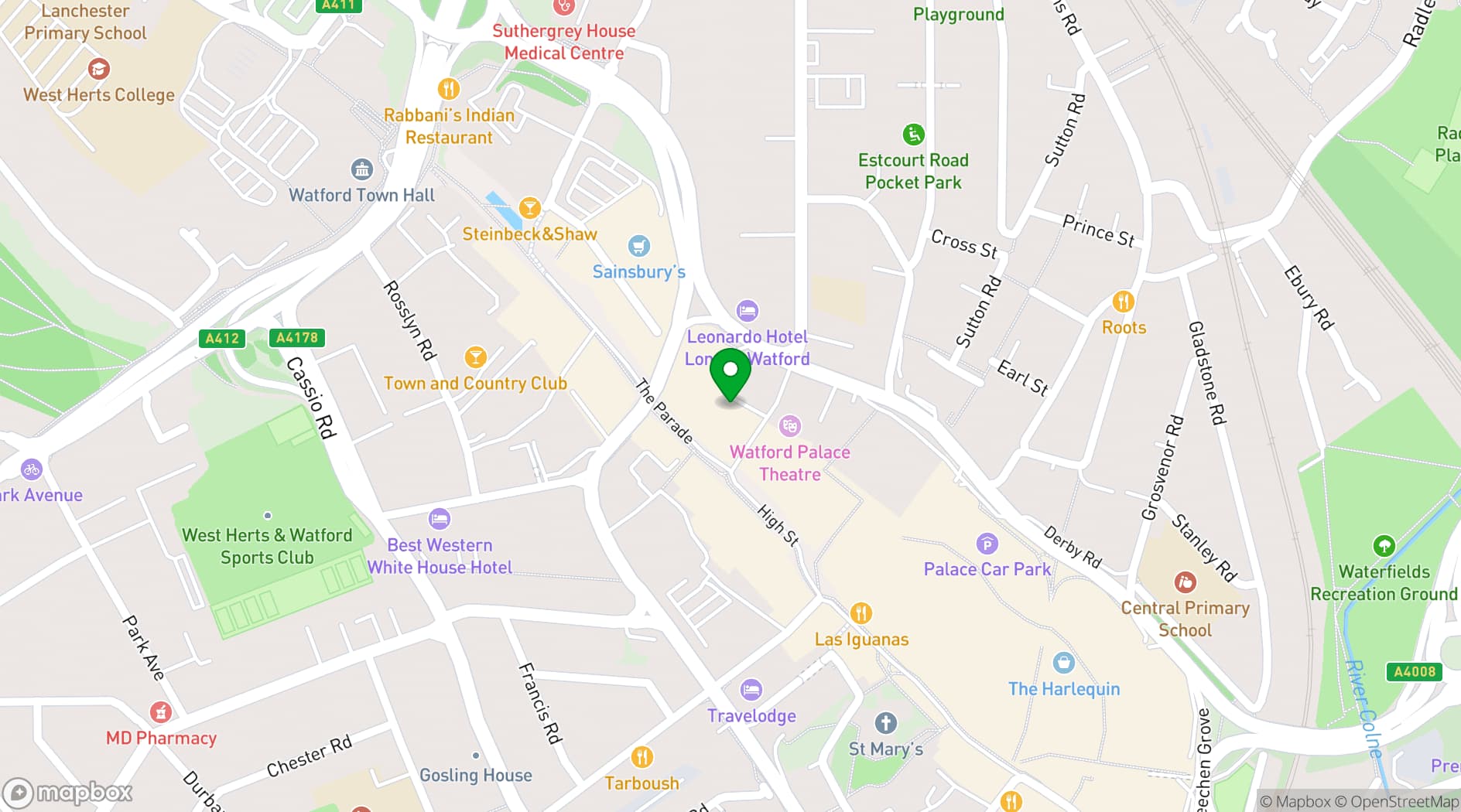 Map showing The Barn