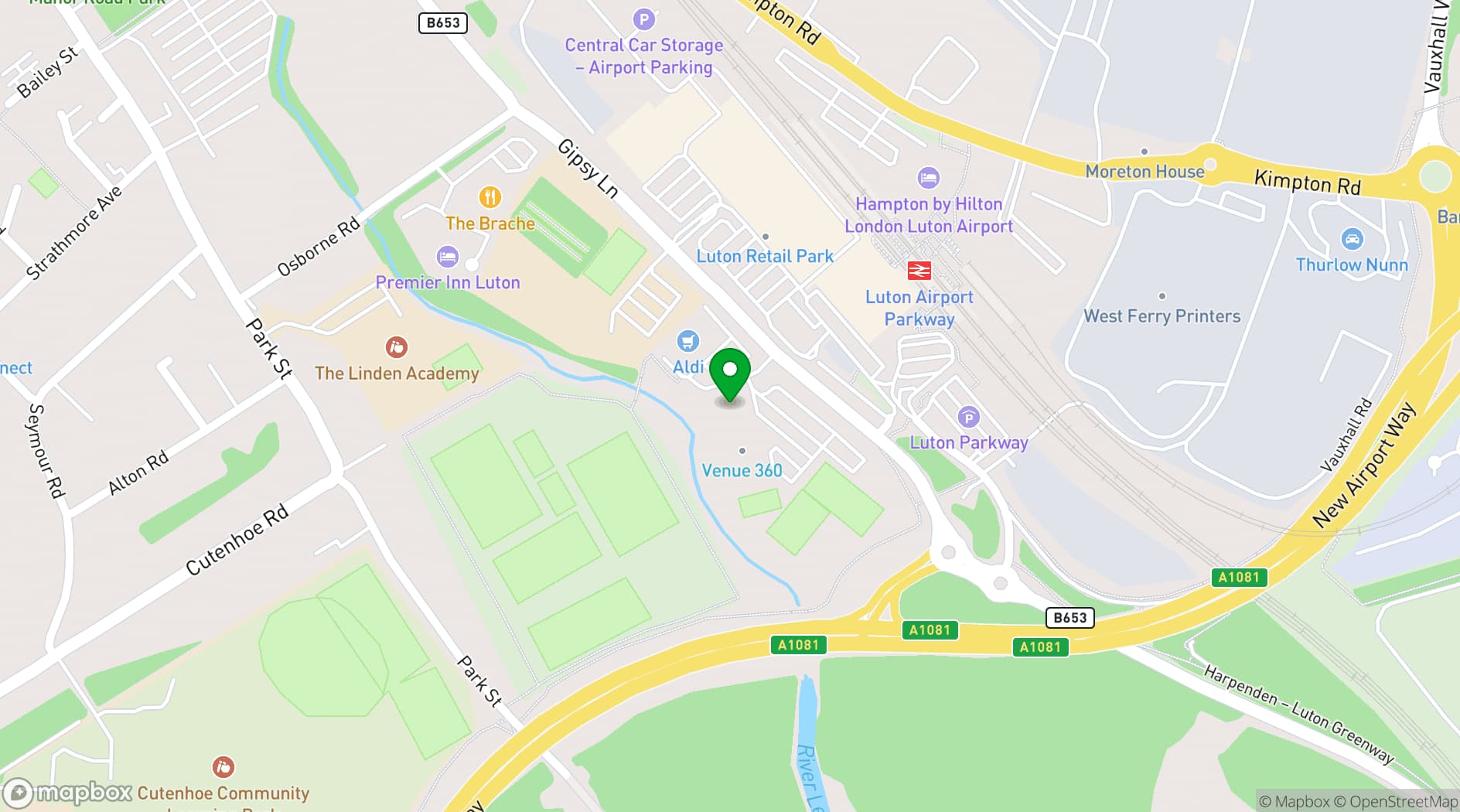 Map showing Venue 360