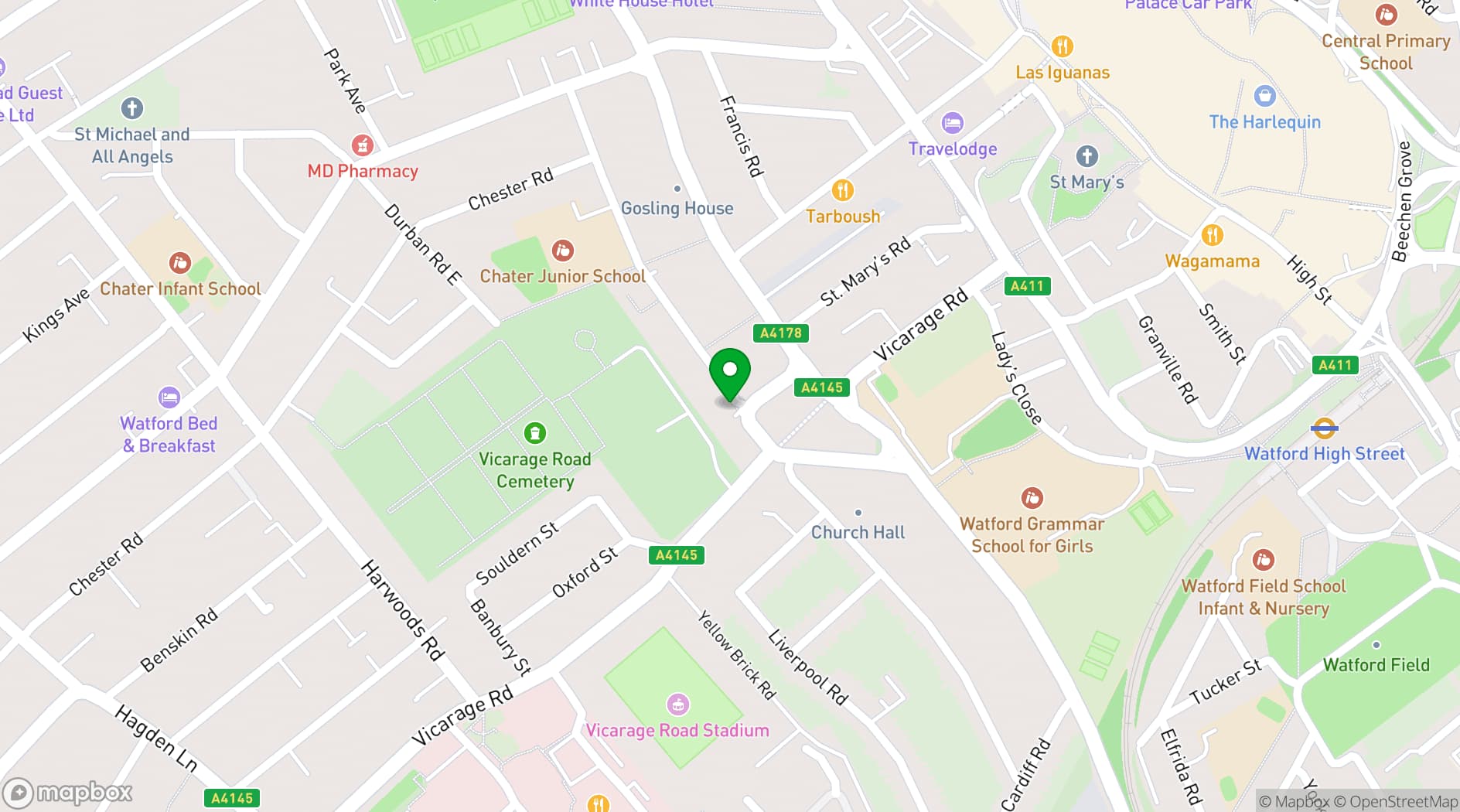 Map showing The Oddfellows