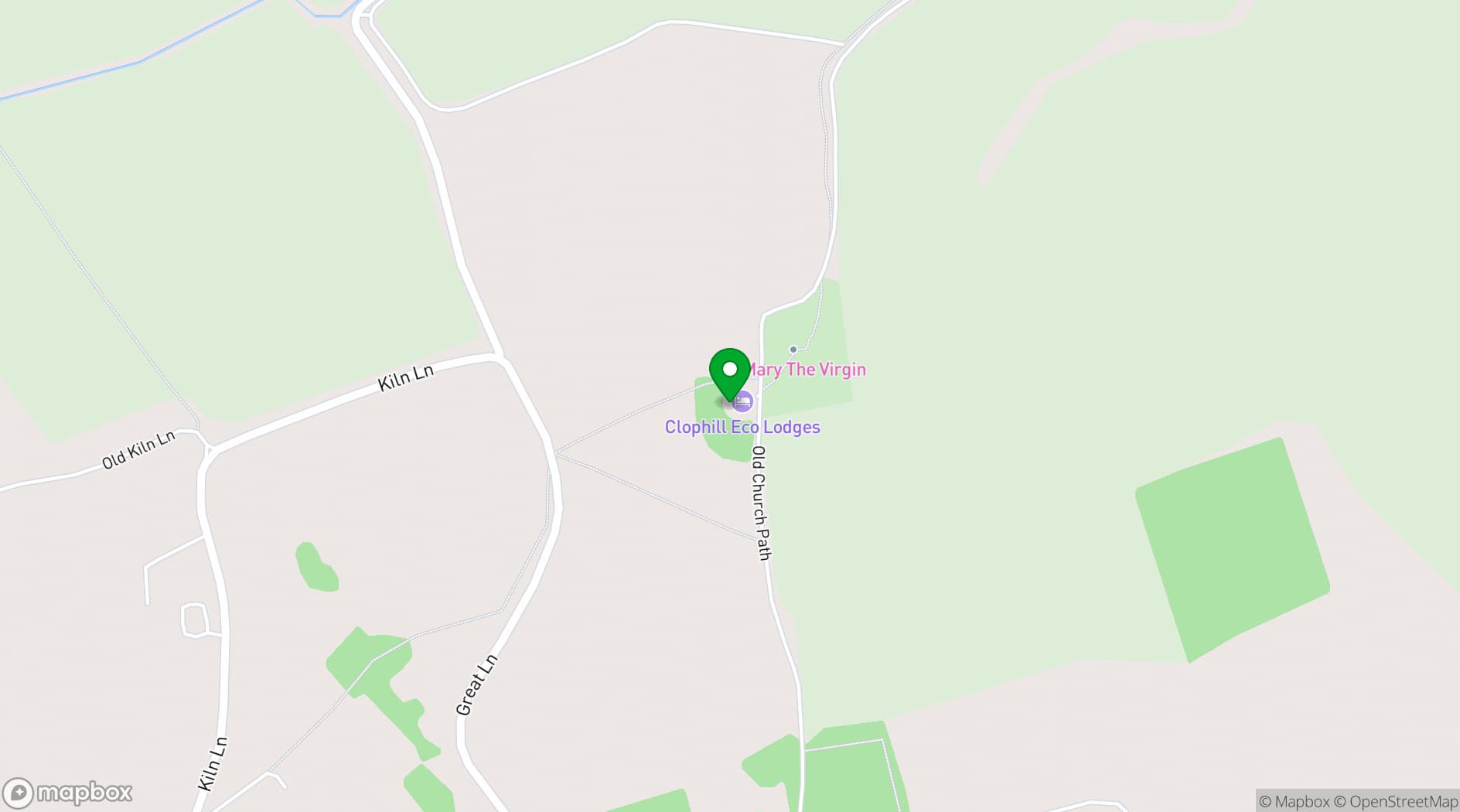 Map showing Clophill Eco Lodges