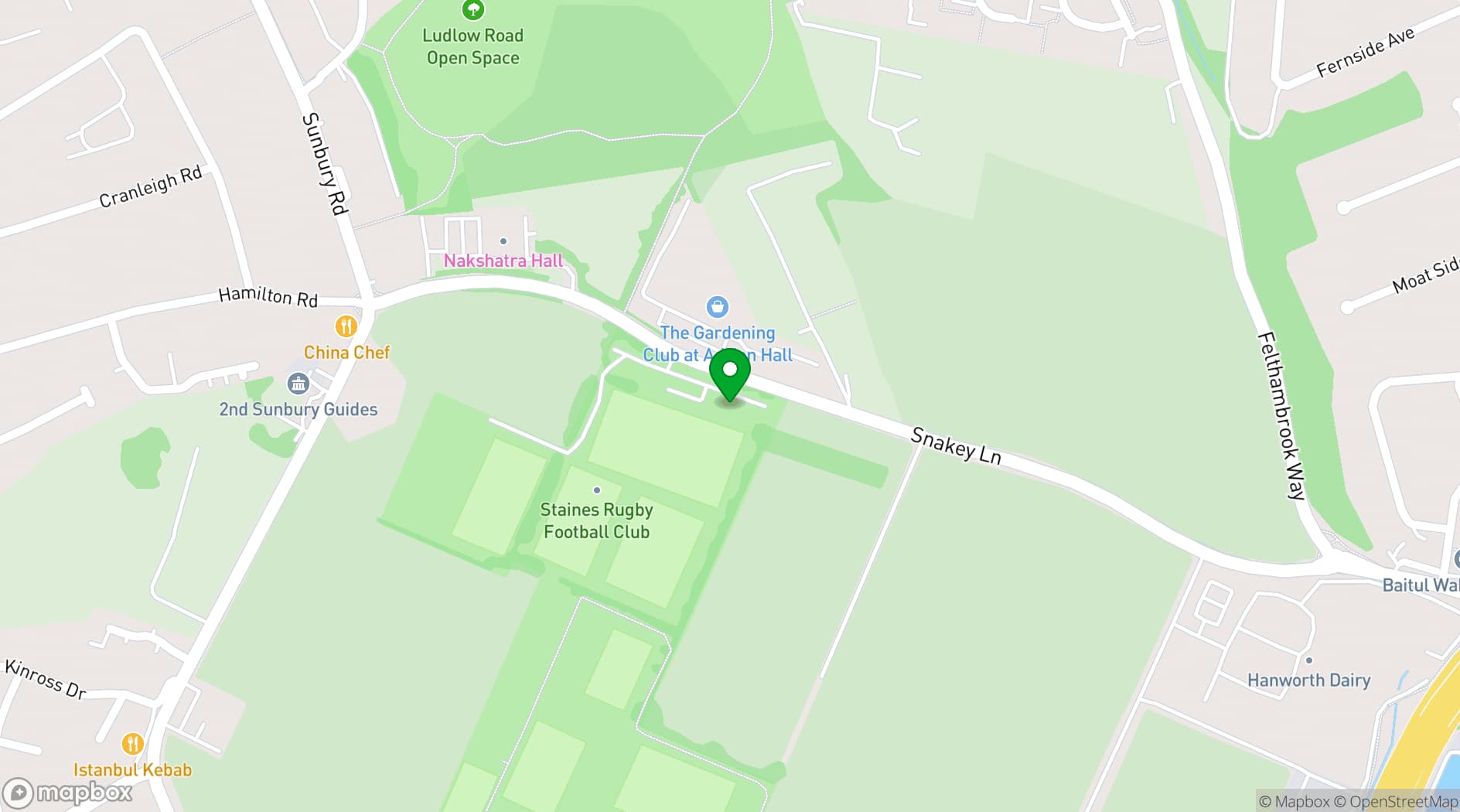 Map showing Staines Rugby Football Club