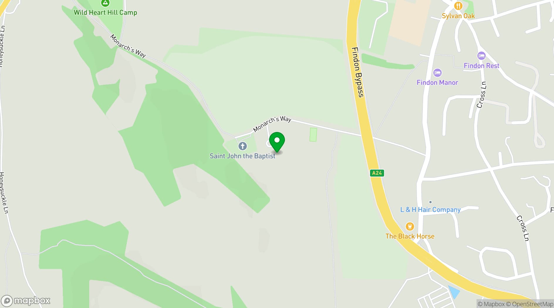 Map showing Findon Place