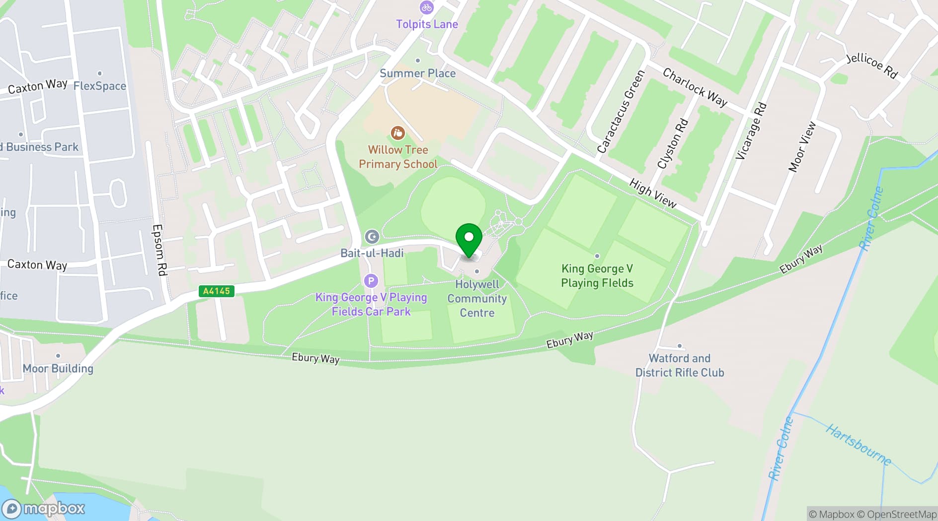 Map showing Holywell Community Centre