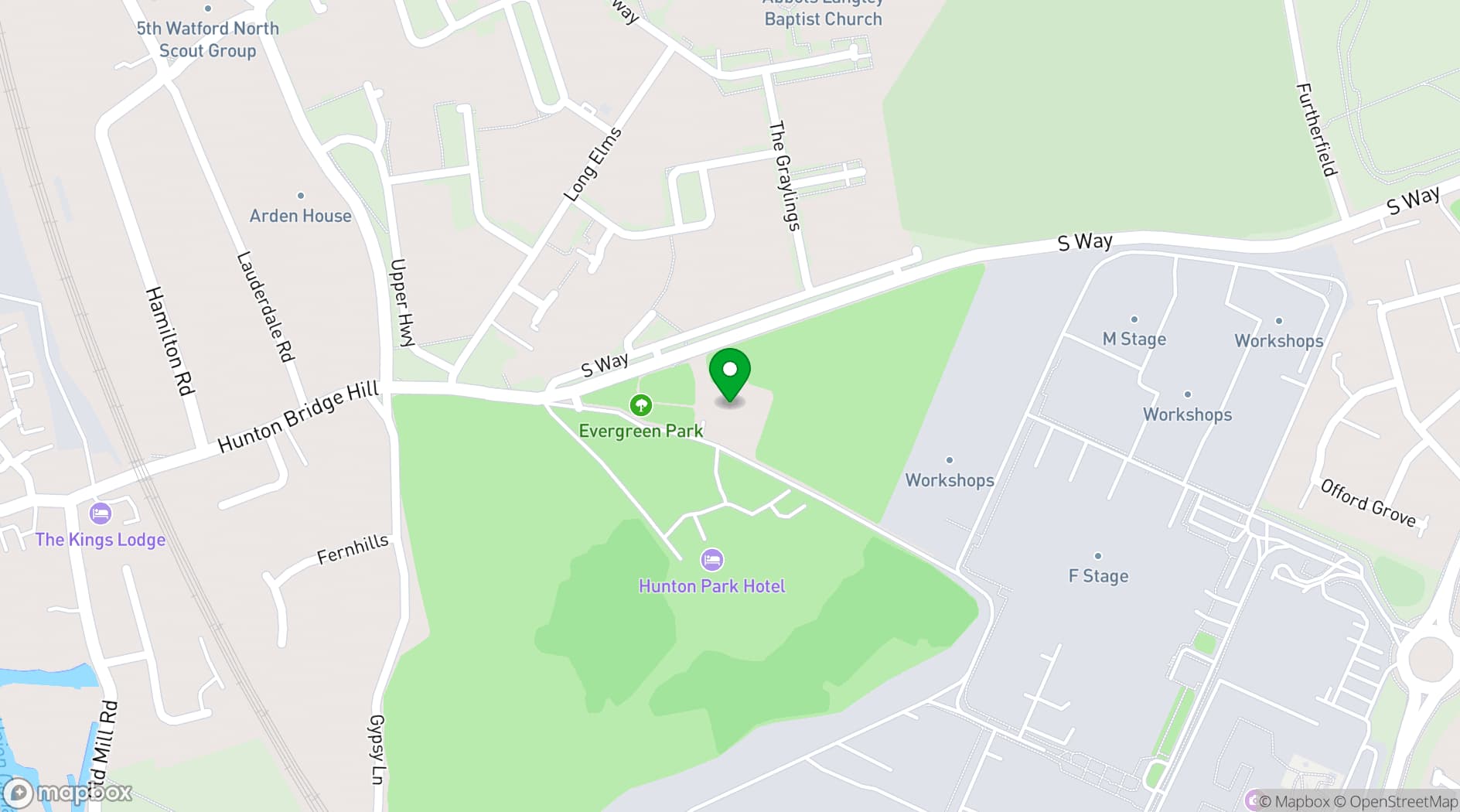 Map showing Evergreen Football Club