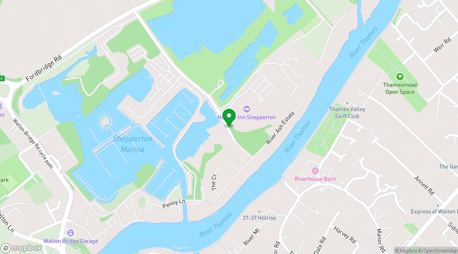 Map showing Holiday Inn London Shepperton