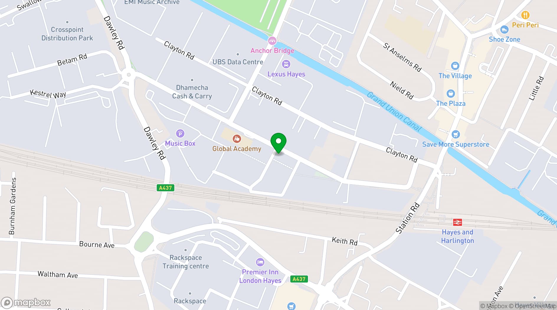Map showing Central Research Laboratory