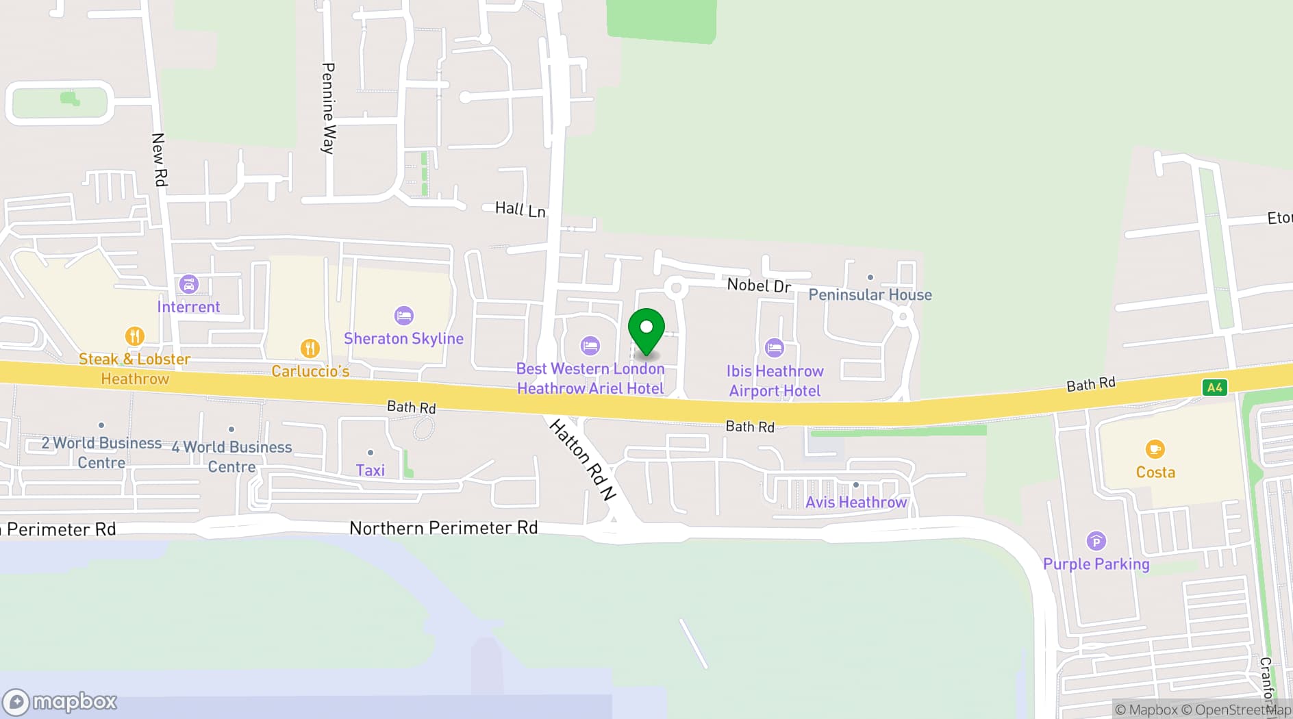 Map showing Courtyard London Heathrow Airport