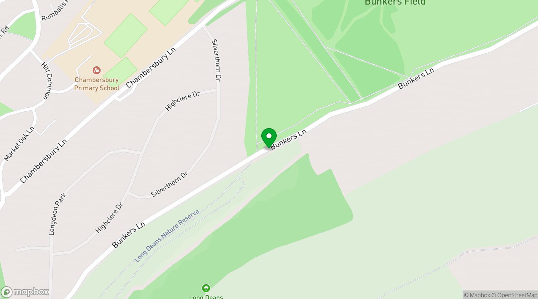 Map showing Bunkers Barn