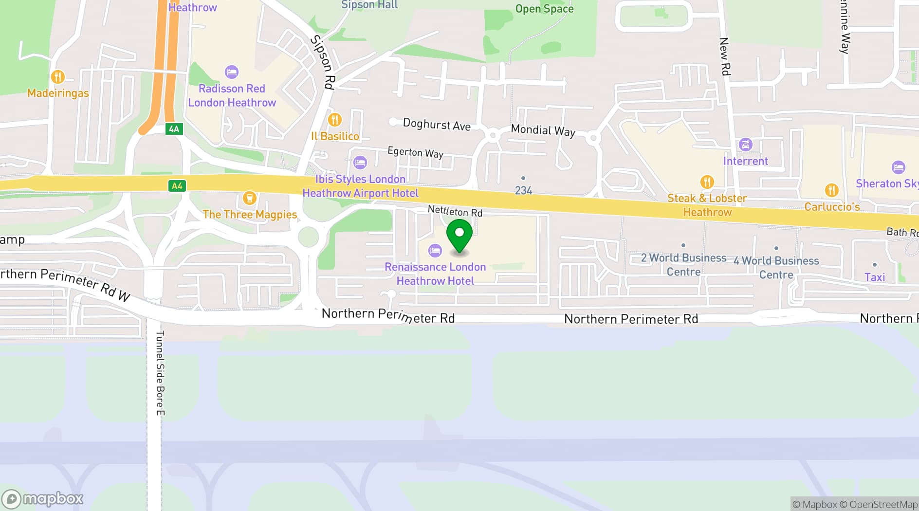 Map showing Renaissance London Heathrow Hotel
