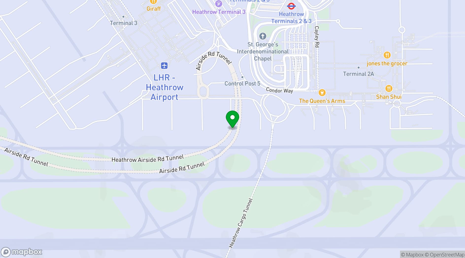 Map showing Radisson Red Heathrow