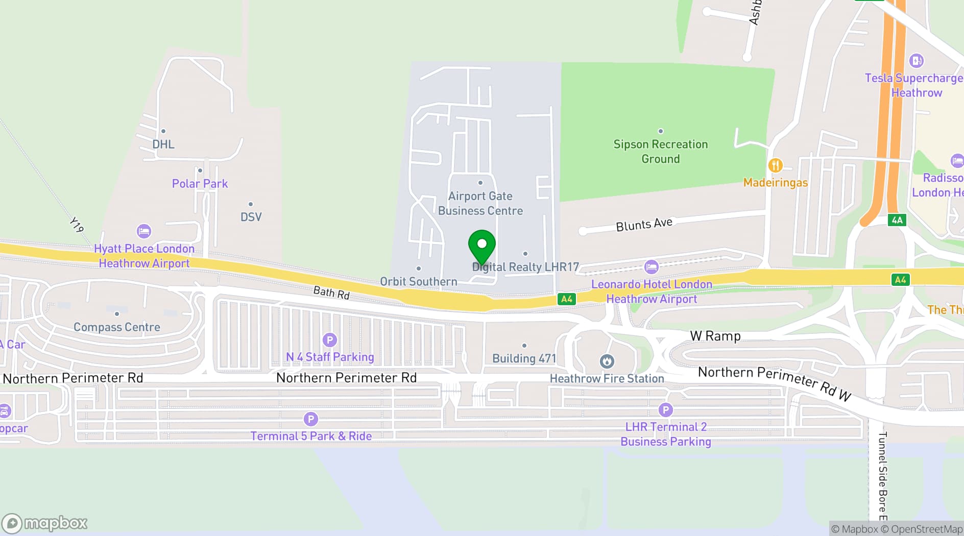 Map showing Holiday Inn London - Heathrow Bath Road