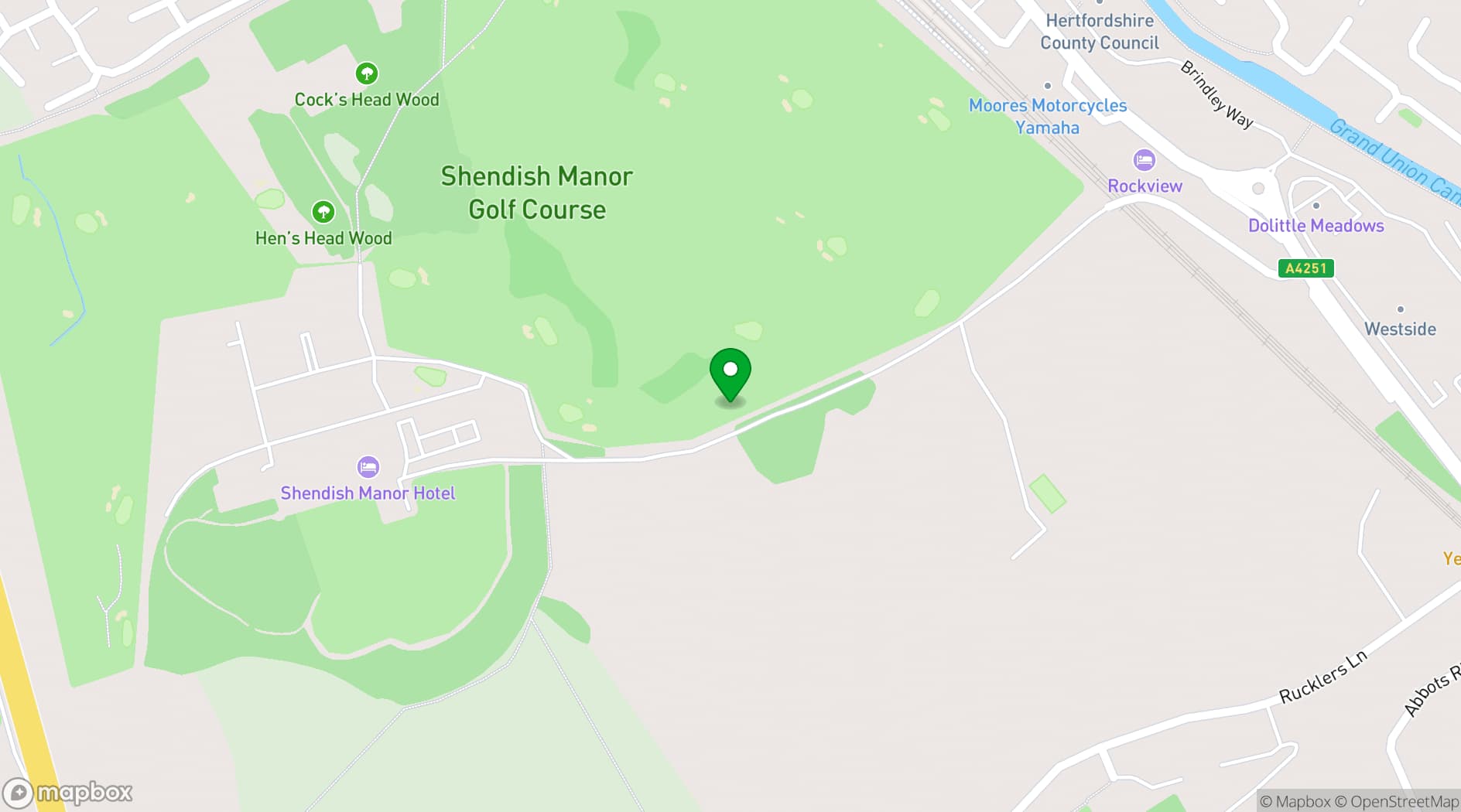 Map showing Shendish Manor Hotel
