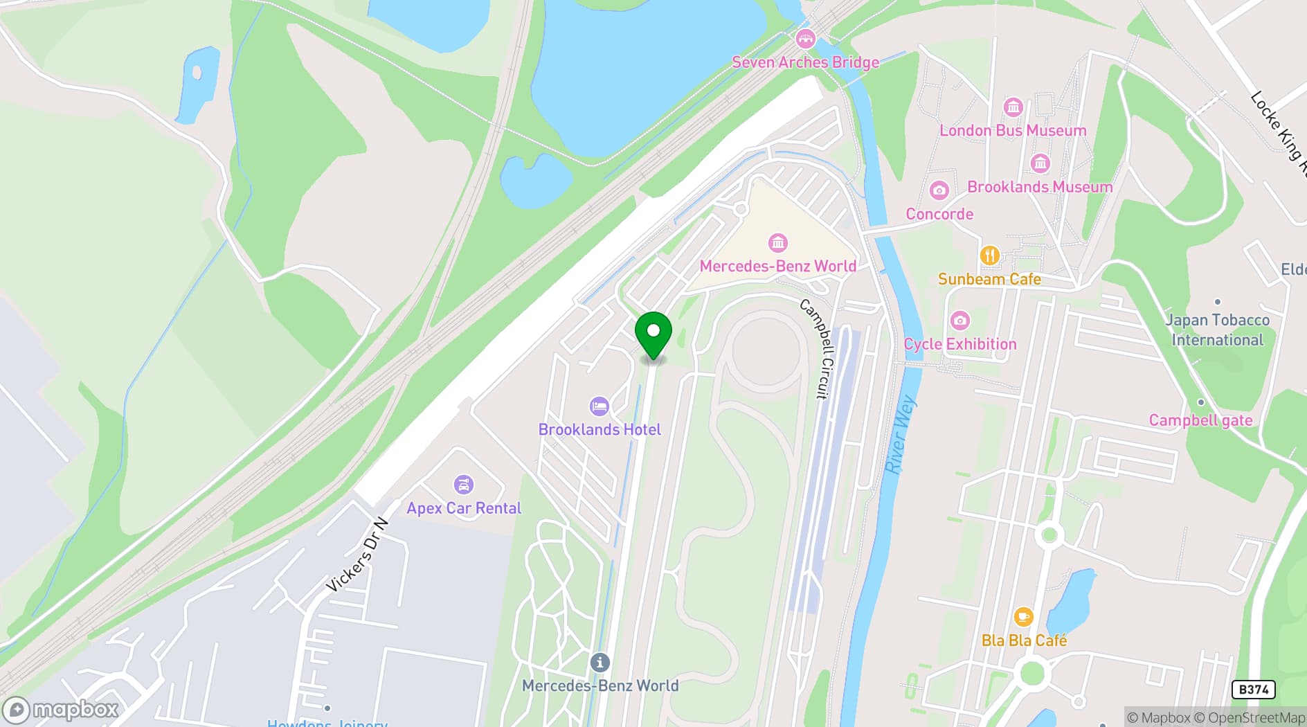 Map showing Mercedes-Benz World
