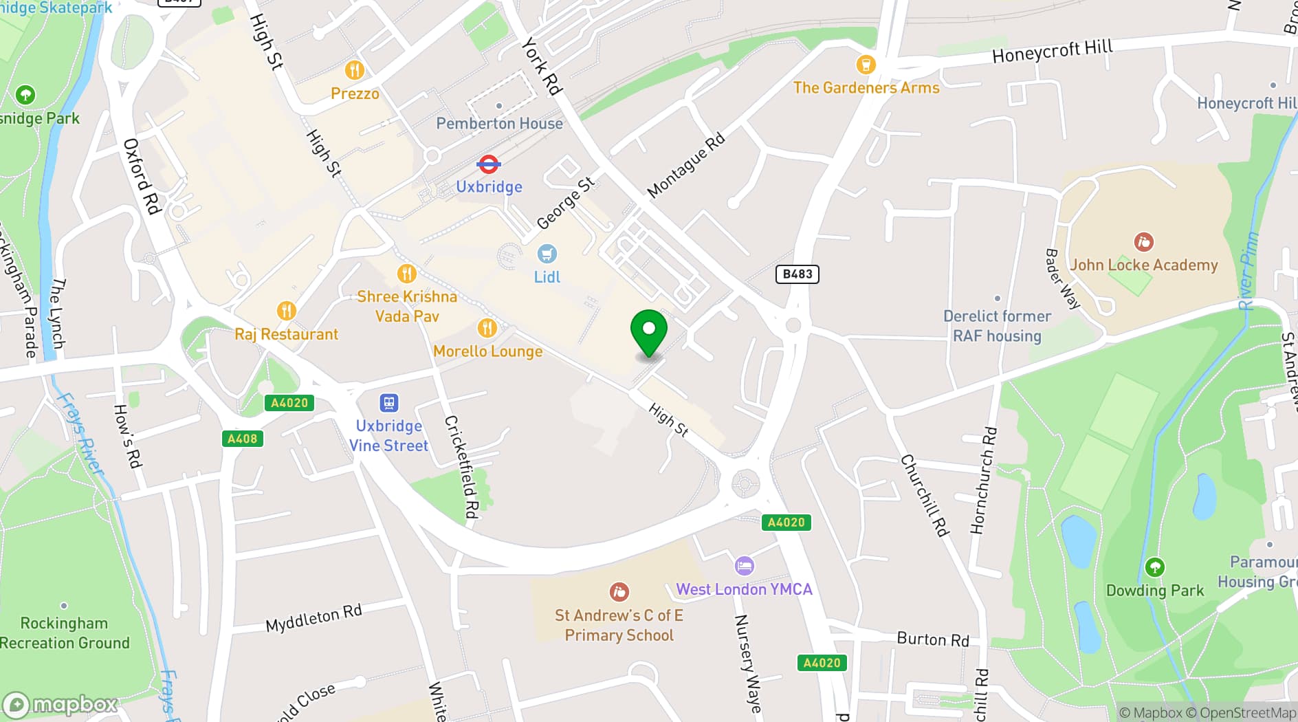 Map showing Onyx