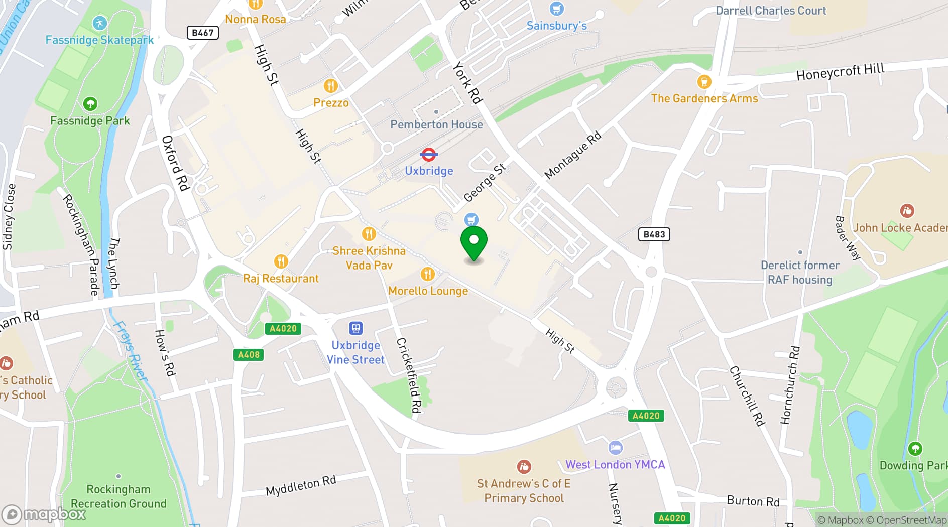 Map showing Bar Italia