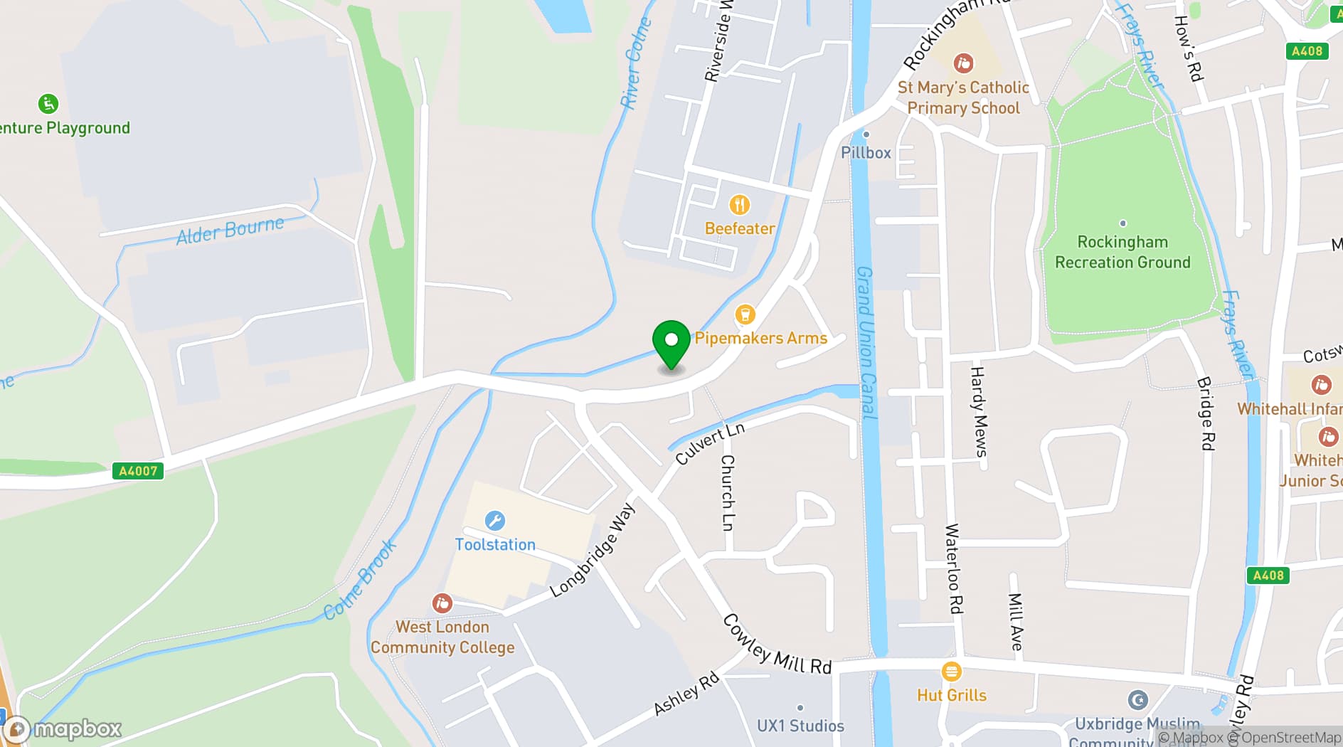 Map showing Church House West London