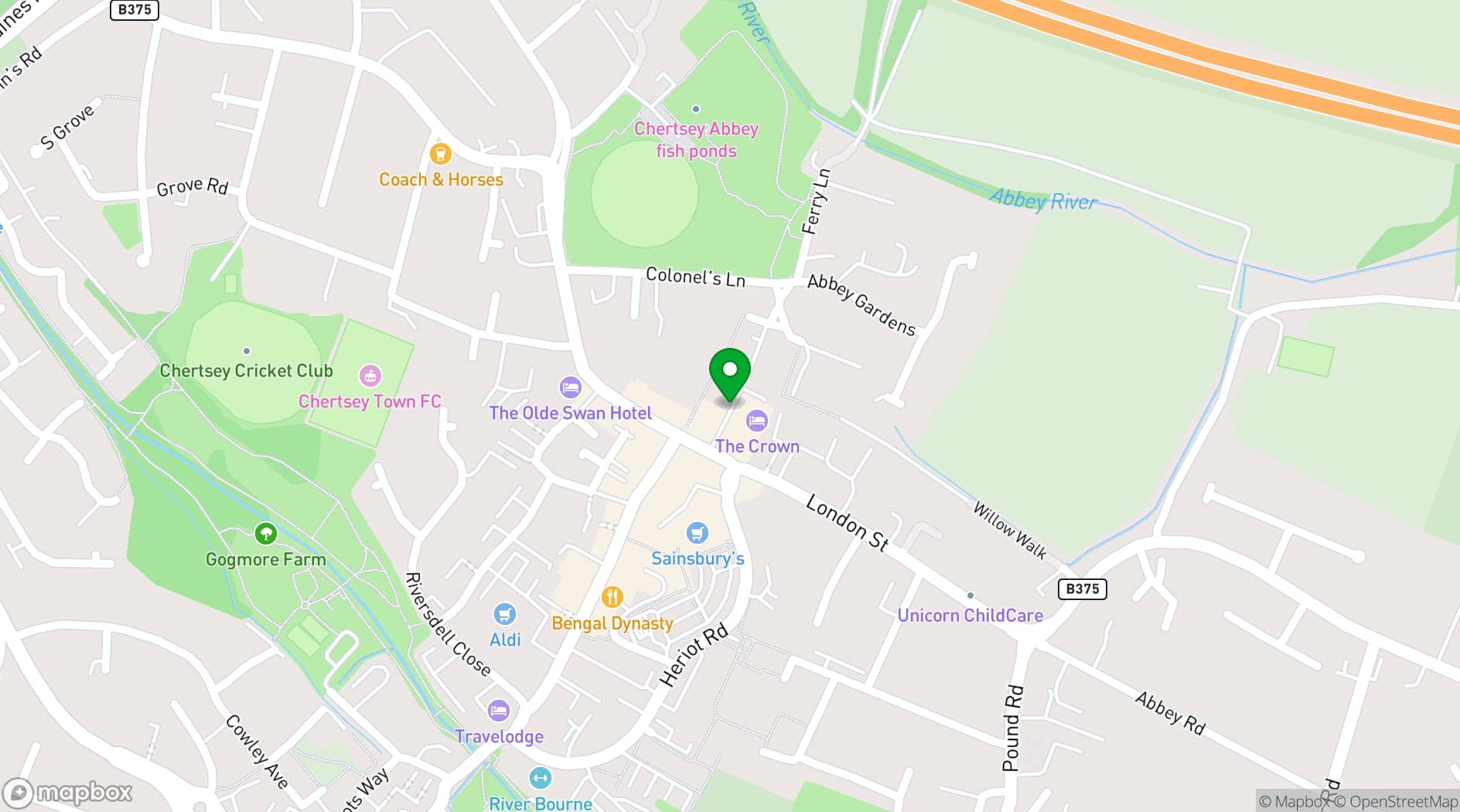 Map showing The Crown Hotel