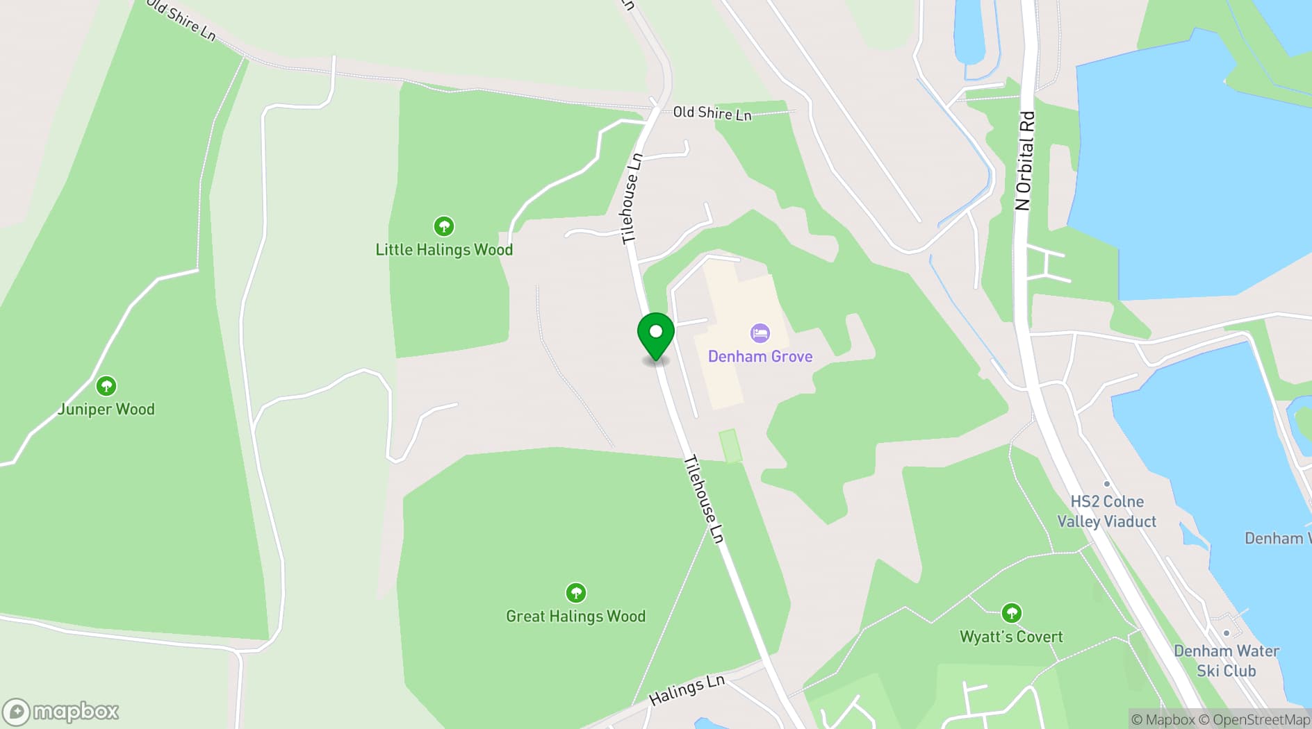 Map showing Denham Grove