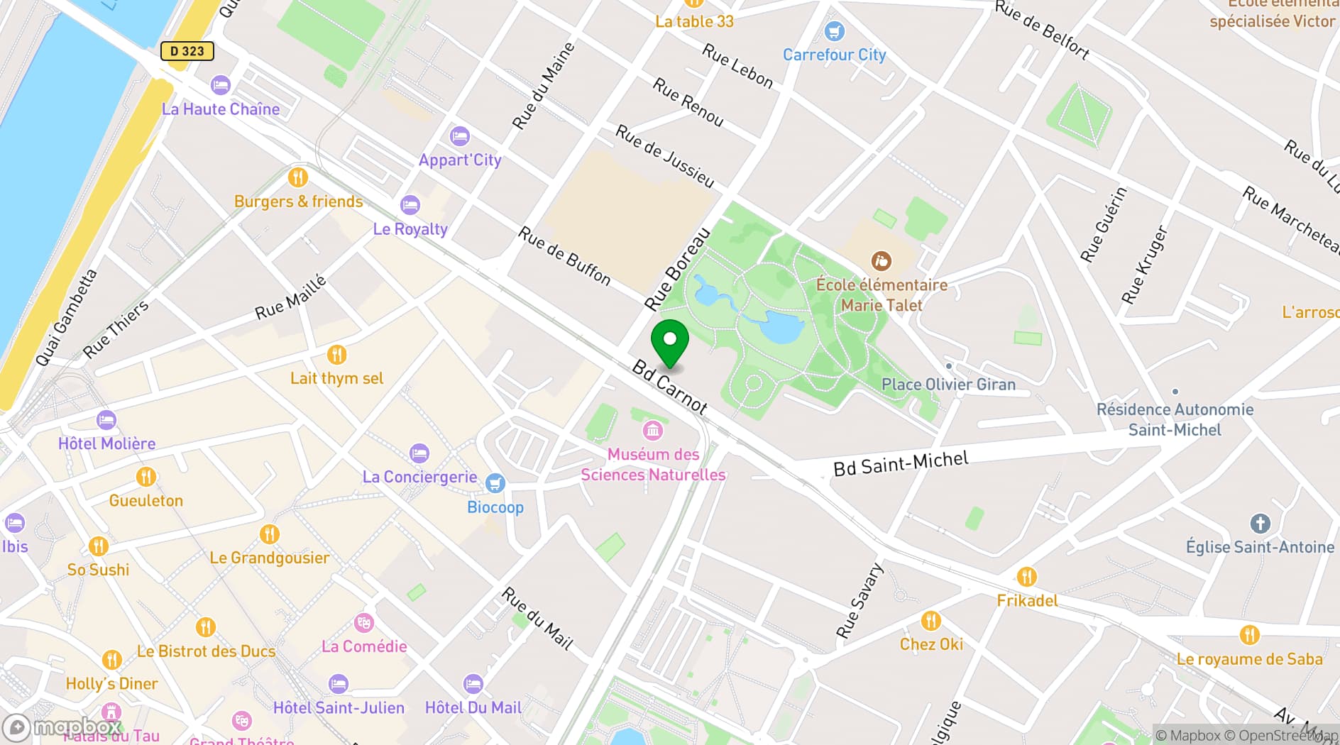 Map showing Centre de Congrès d'Angers