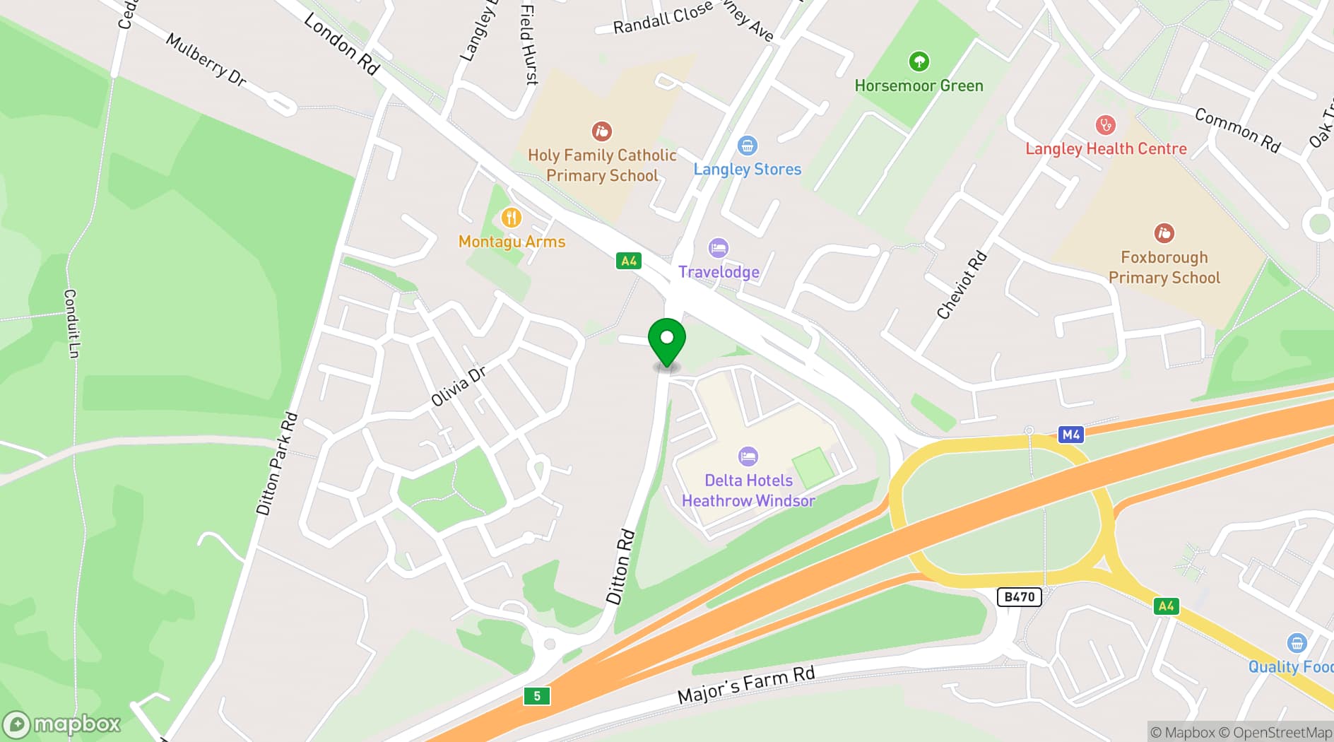 Map showing Delta Hotels Heathrow Windsor