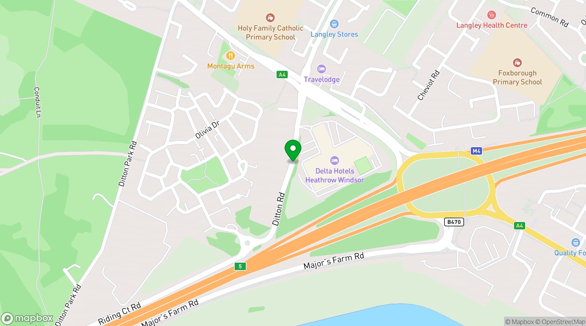 Map showing Delta Hotels Heathrow Windsor