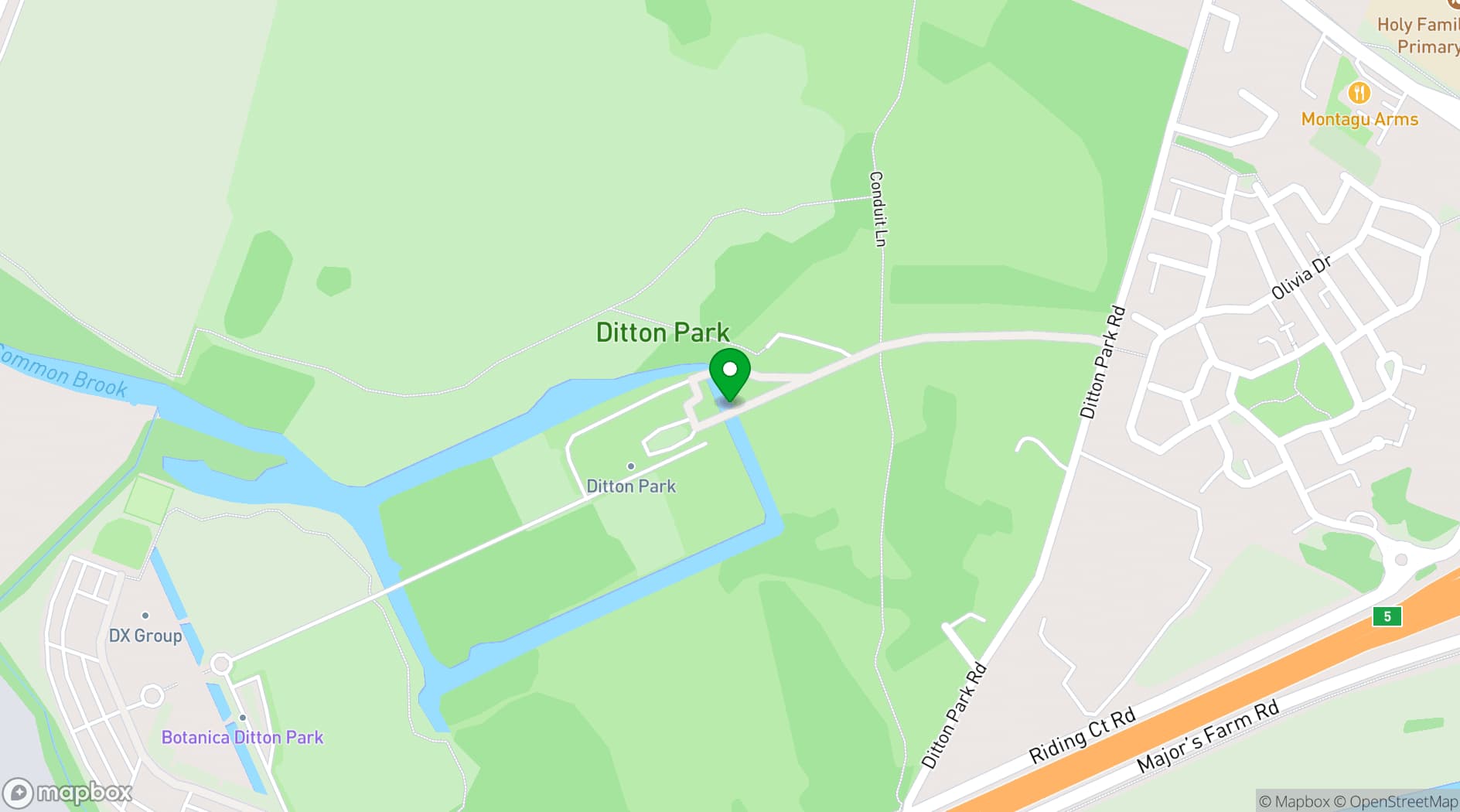 Map showing Ditton Manor Marquee