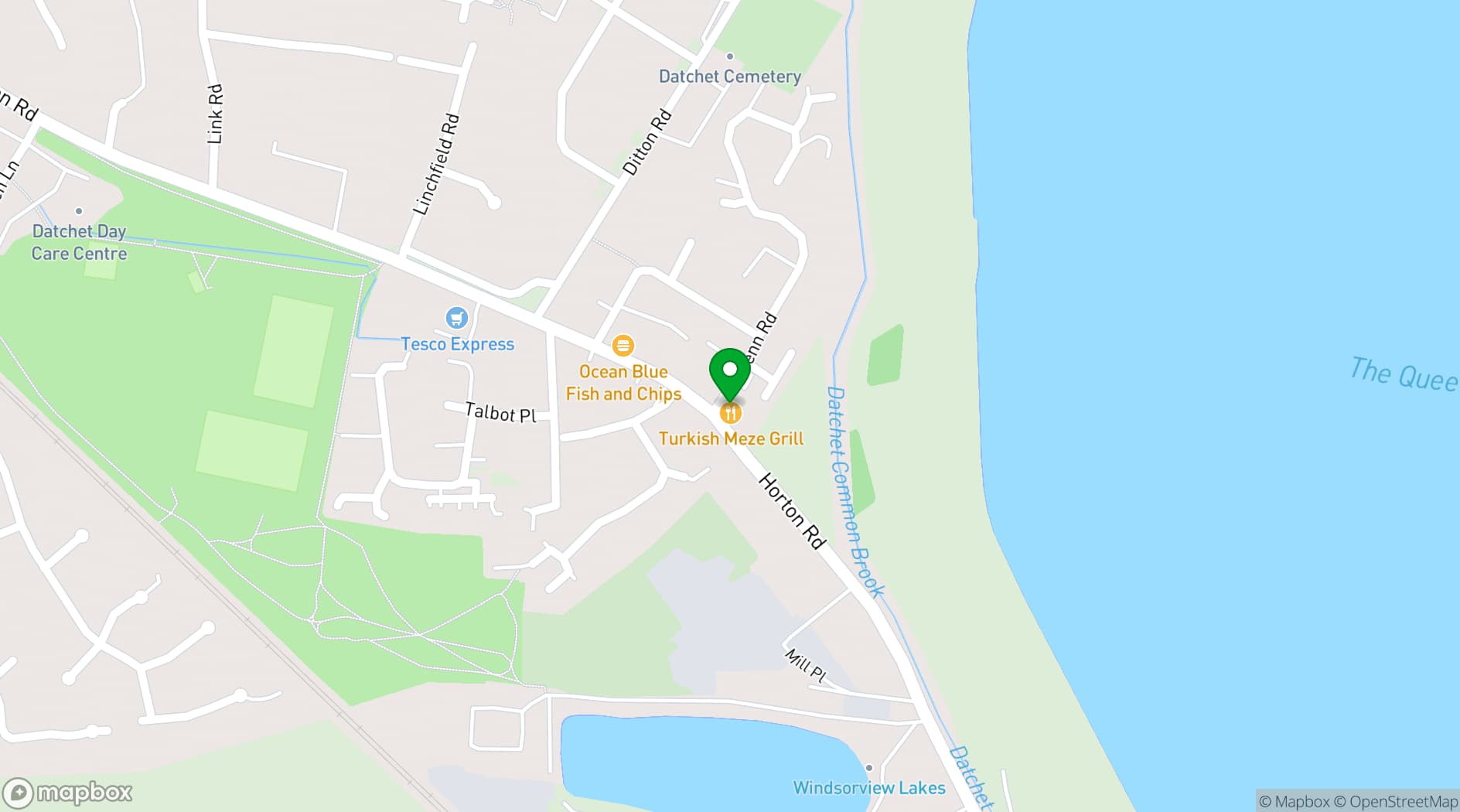Map showing Datchet Spice Lounge